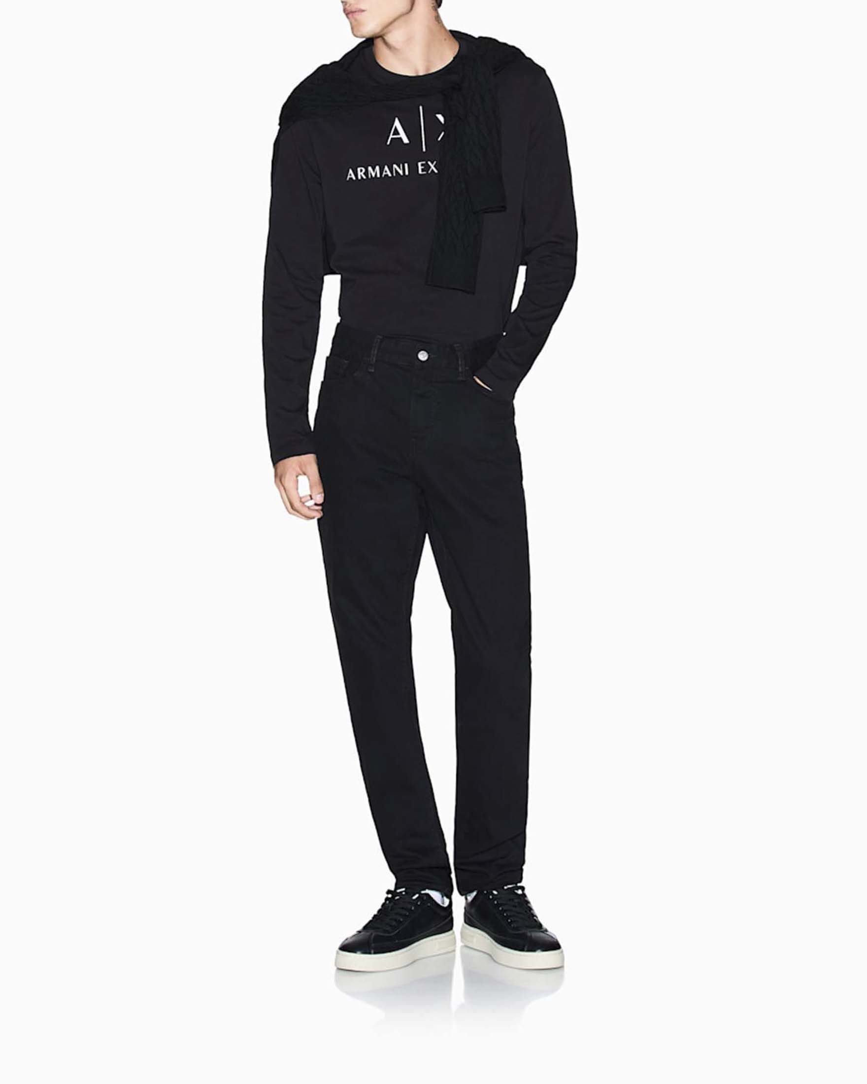 Pantalone cinque tascheArmani Exchange nero in bull di cotone stretch