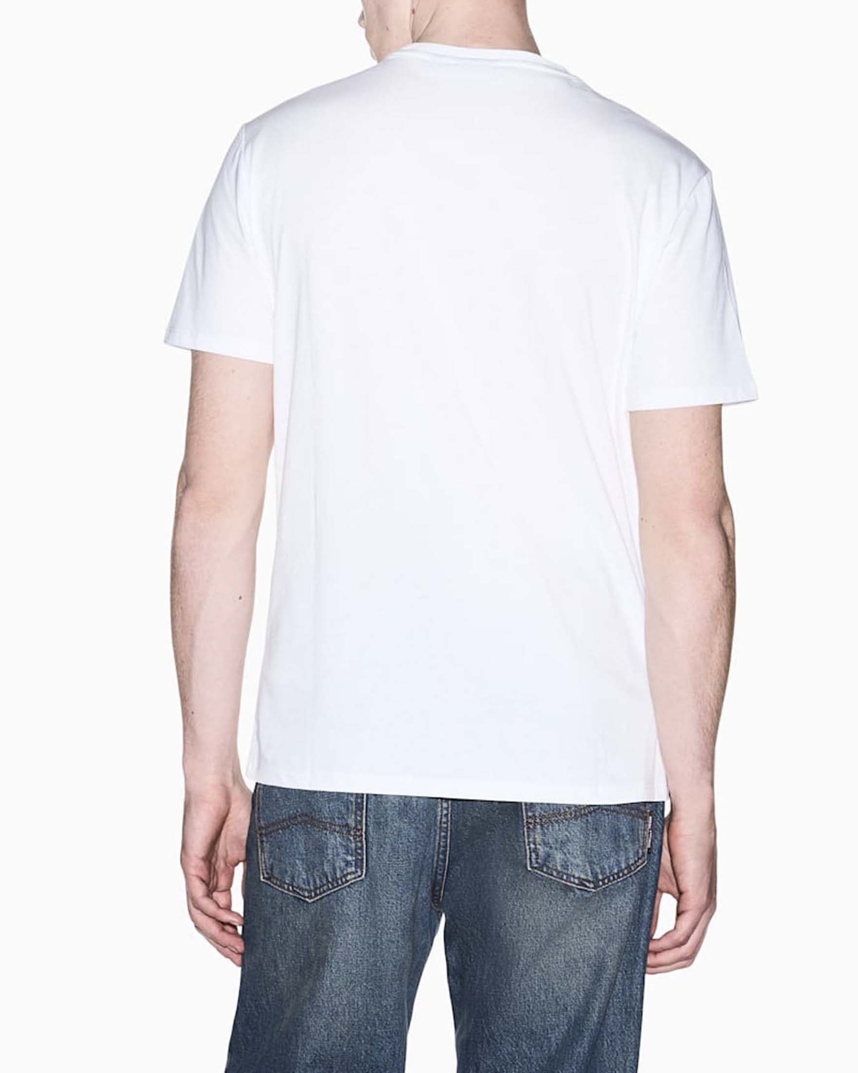 T-shirt girocollo Armani Exchange bianca in cotone con stampa logo image