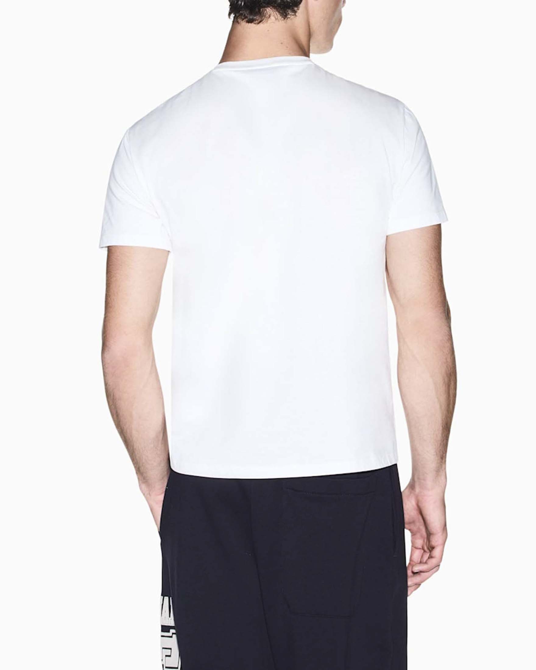 T-shirt mezza manica Armani Exchange bianca in cotone con stampa logo image