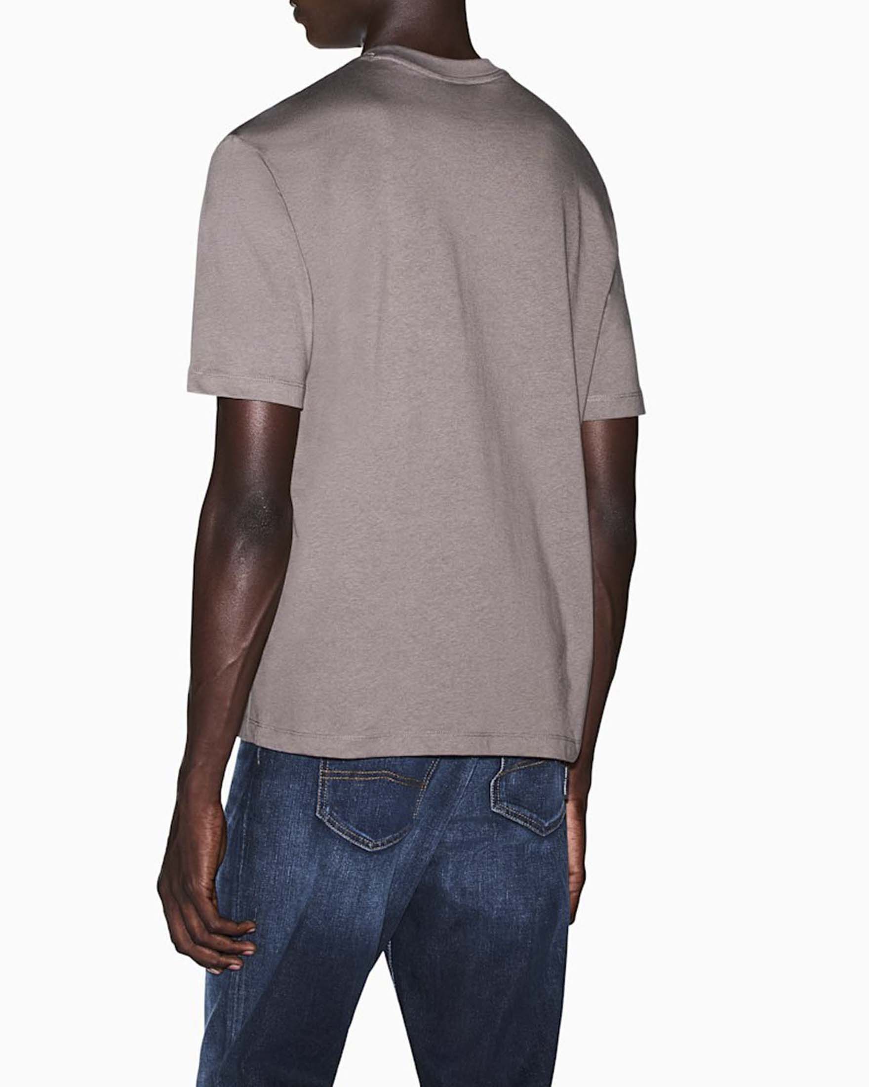 T-shirt mezza manica Armani Exchange fango in cotone con logo ricamato image