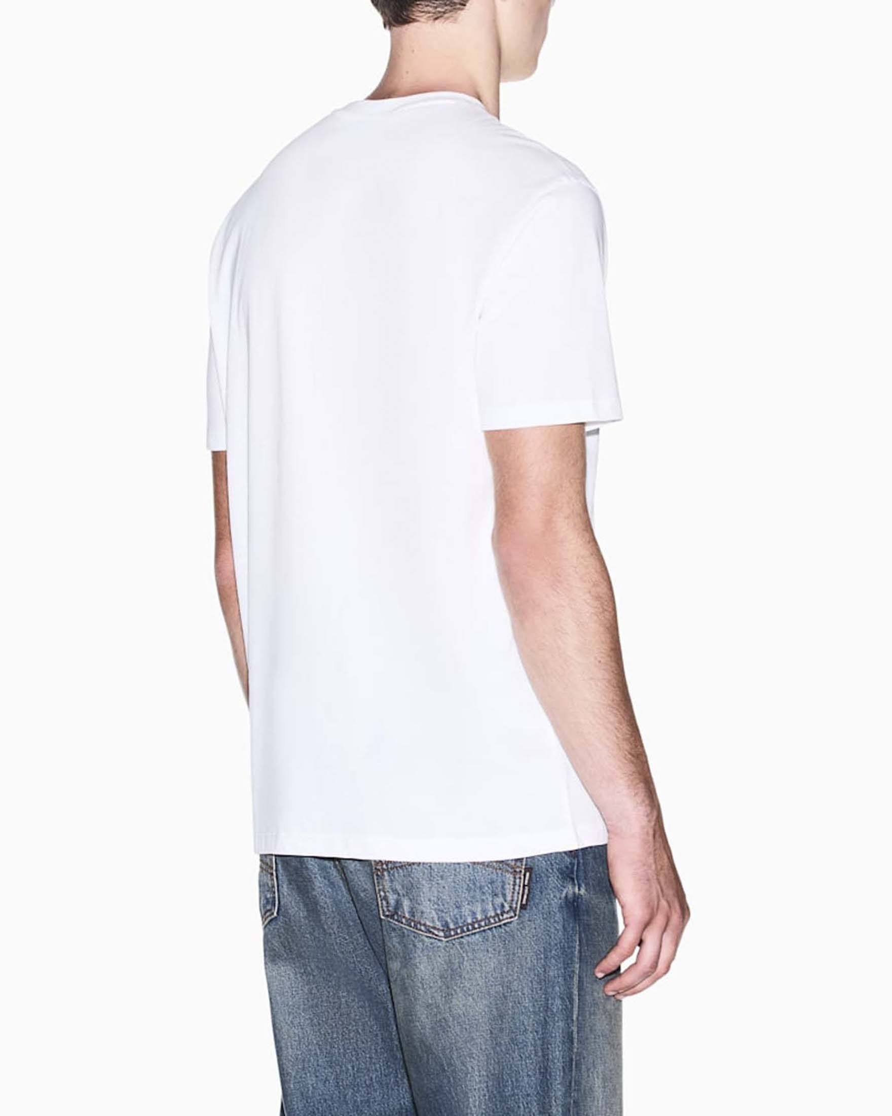T-shirt mezza manica Armani Exchange bianca in cotone con stampa logo image
