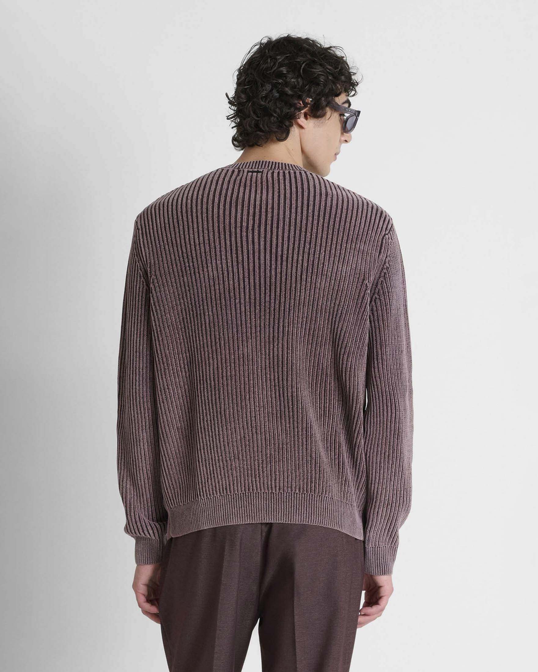 Maglione girocollo Antony Morato bordeaux a coste in ciniglia image