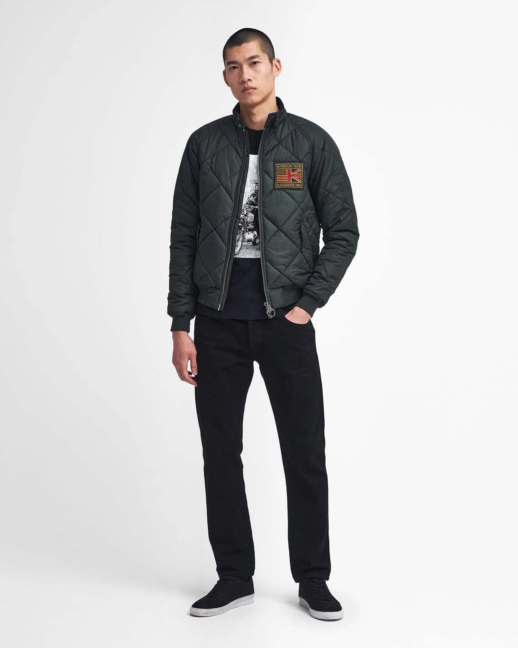 Giubbino trapuntato verde militare Merchant Steve McQueen di Barbour International