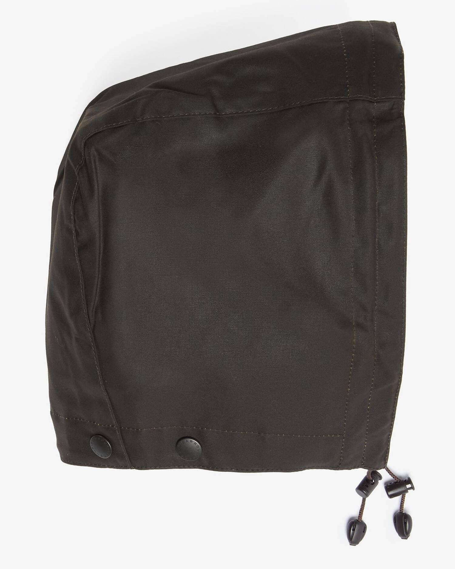 Cappuccio Barbour olive in cotone cerato Sylkoil