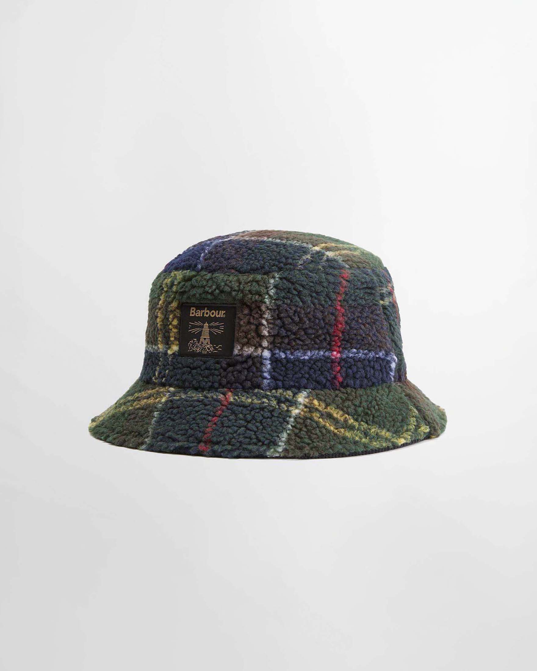 Berretto a pescatore Barbour in pile orsetto tartan check verde militare