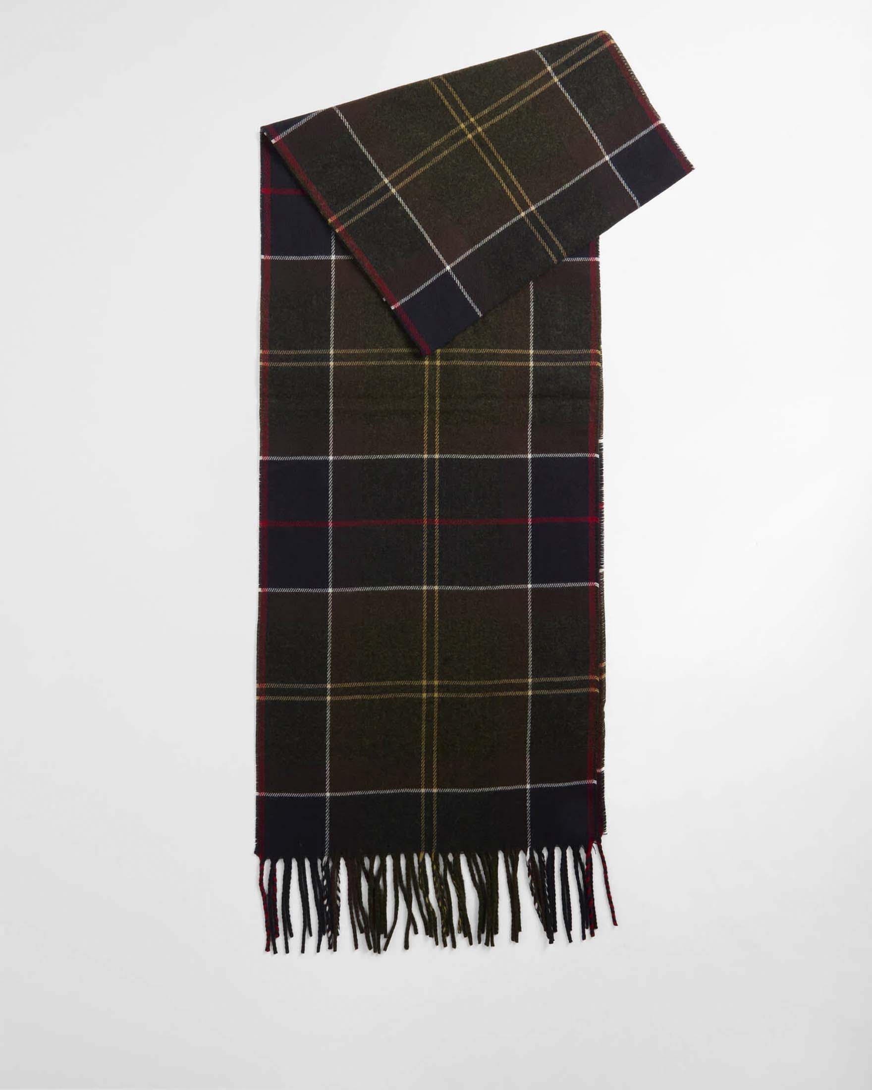 Sciarpa Barbour Galingale in tartan check verde militare e blu