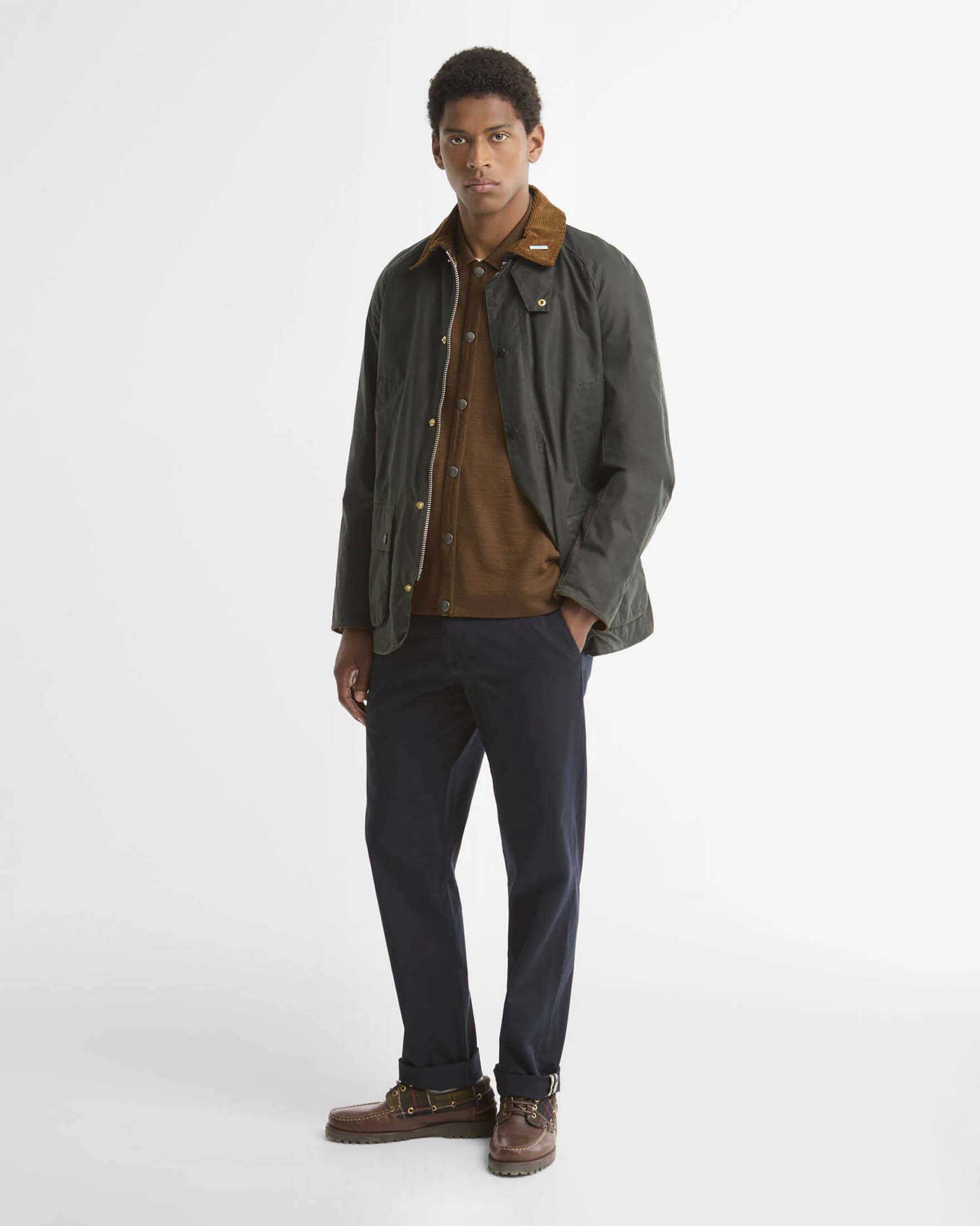 Giacca Barbour Ashby Icons verde militare in cotone cerato