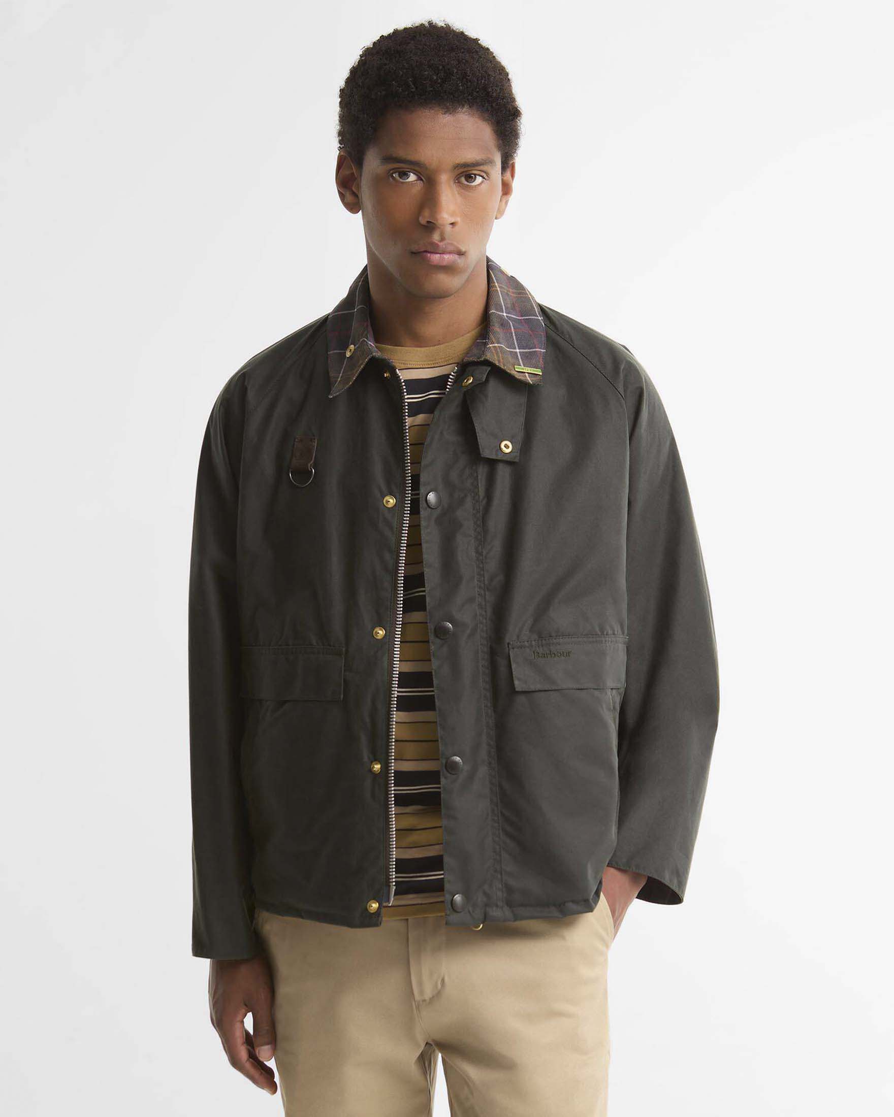 Giacca Barbour Spey Icons verde militare in cotone cerato