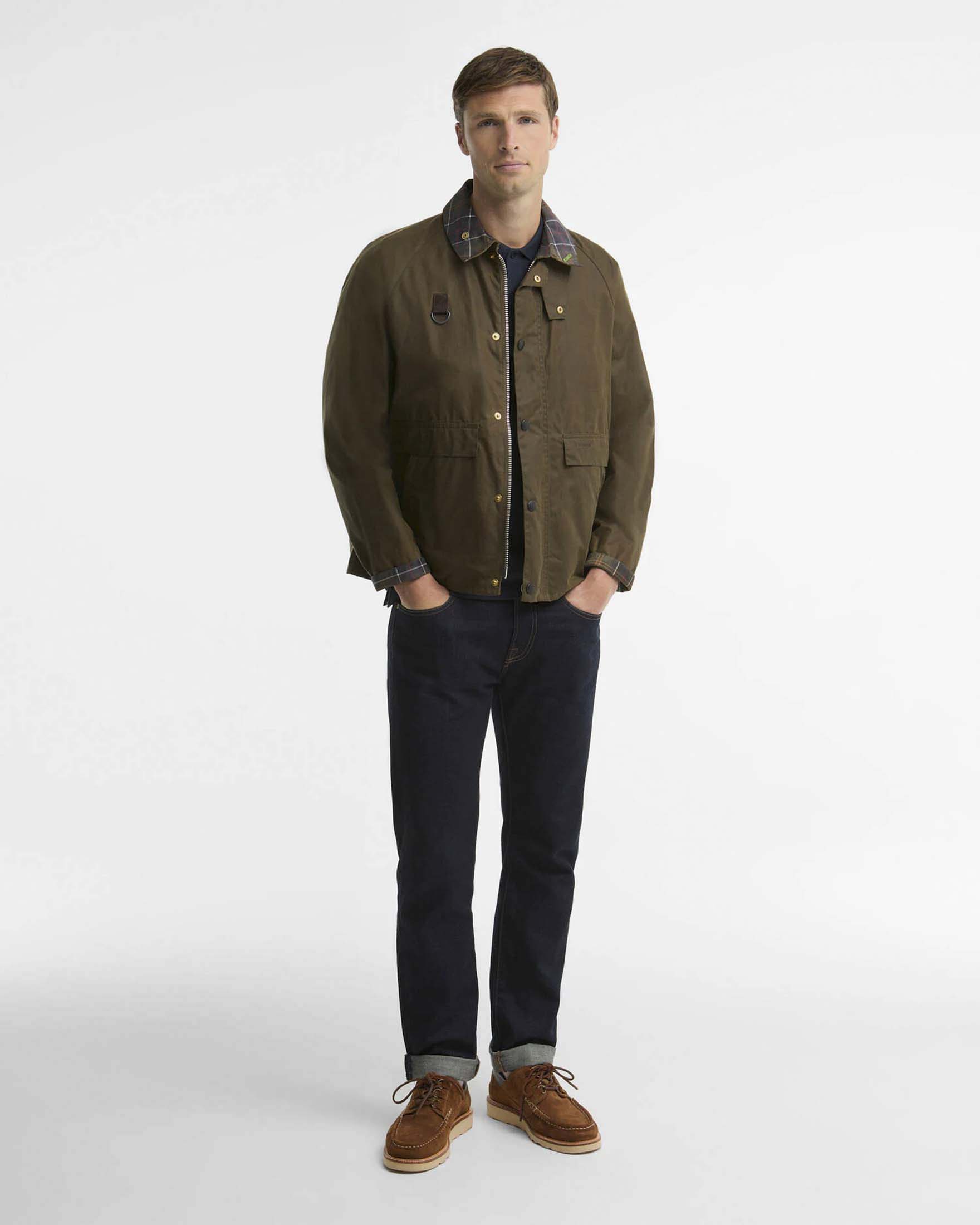 Giacca Barbour Spey Icons fango in cotone cerato