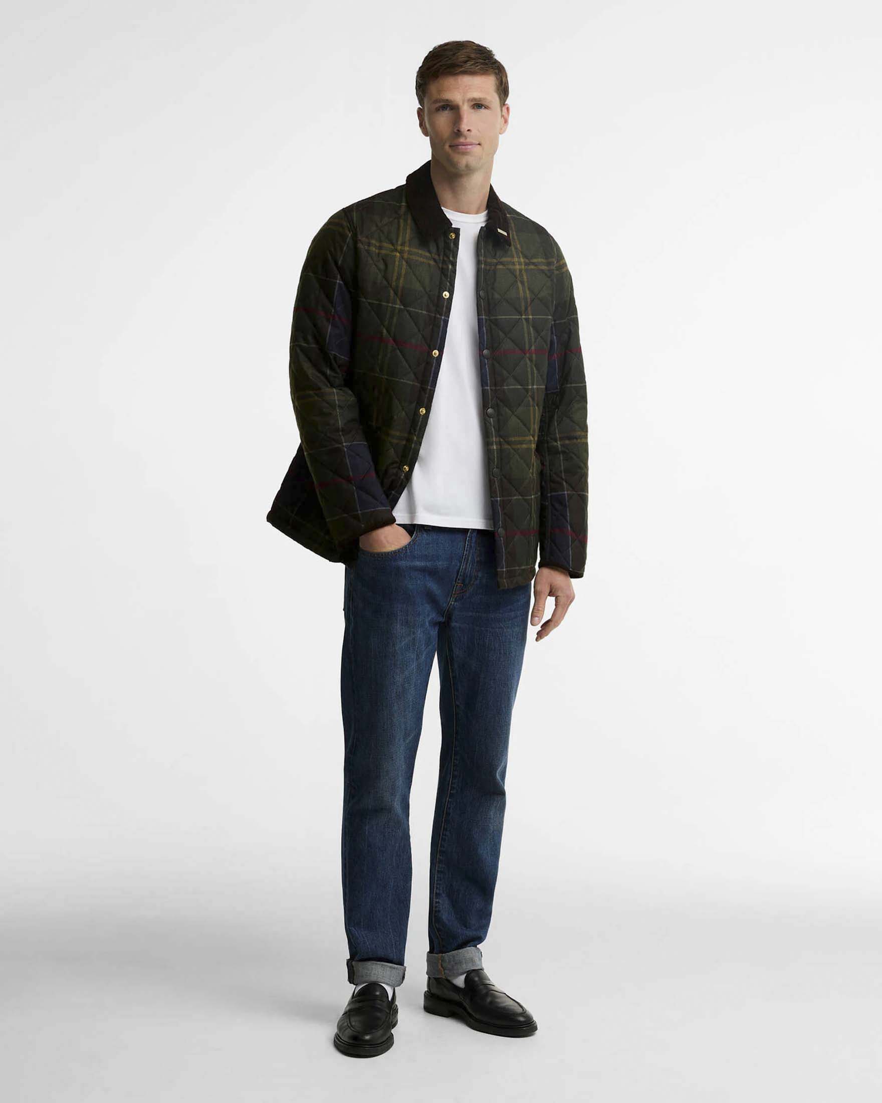 Giacca trapuntata Barbour Heritage Liddesdale in tartan check verde militare