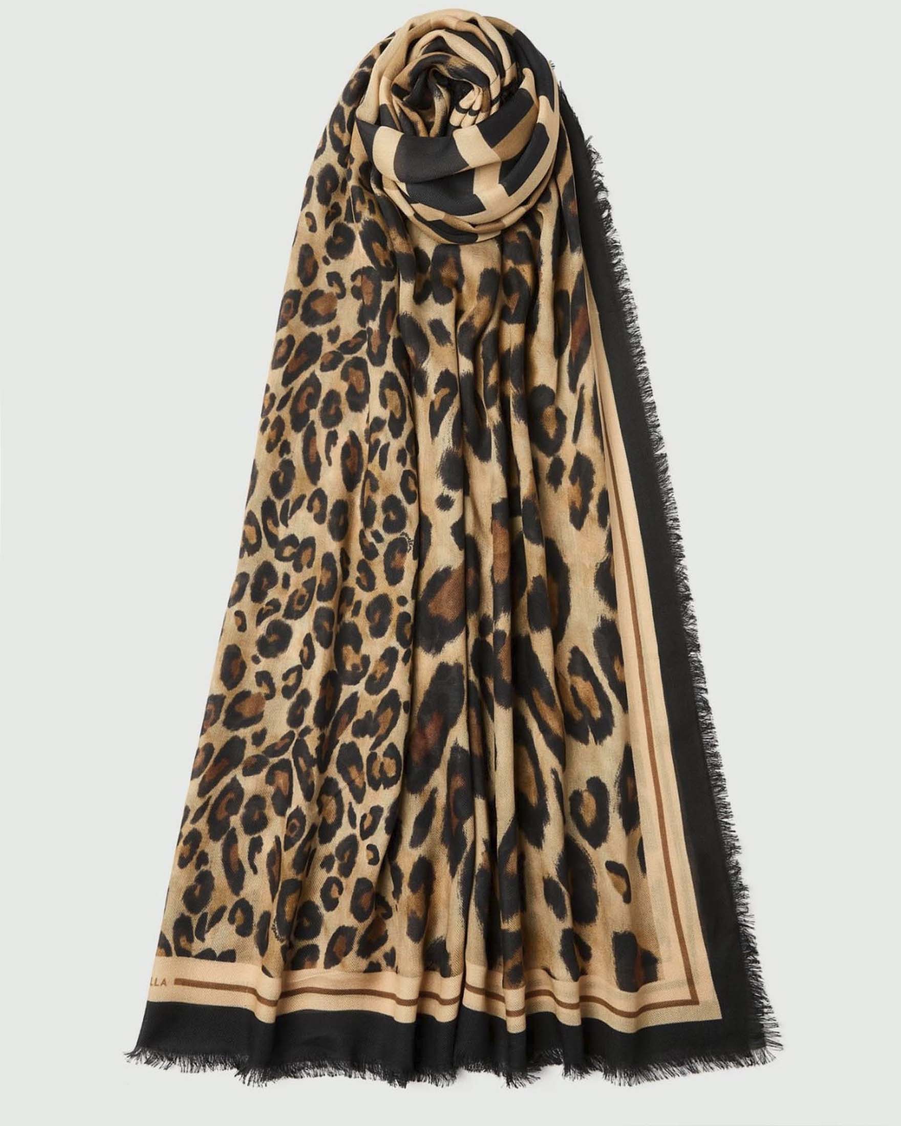 Scialle Marella in twill di modal con stampa leopardata