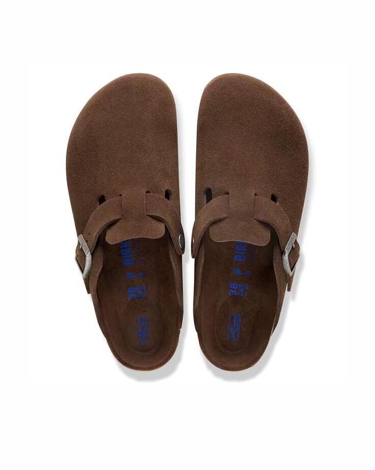 Sandali chiusi Boston Soft Footbed Birkenstock testa di moro in pelle scamosciata image