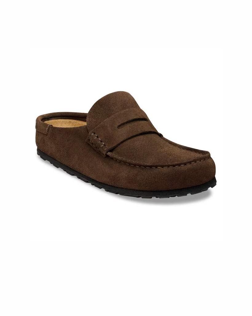 Mocassini Naples Wrapped Birkenstock testa di moro in pelle scamosciata
