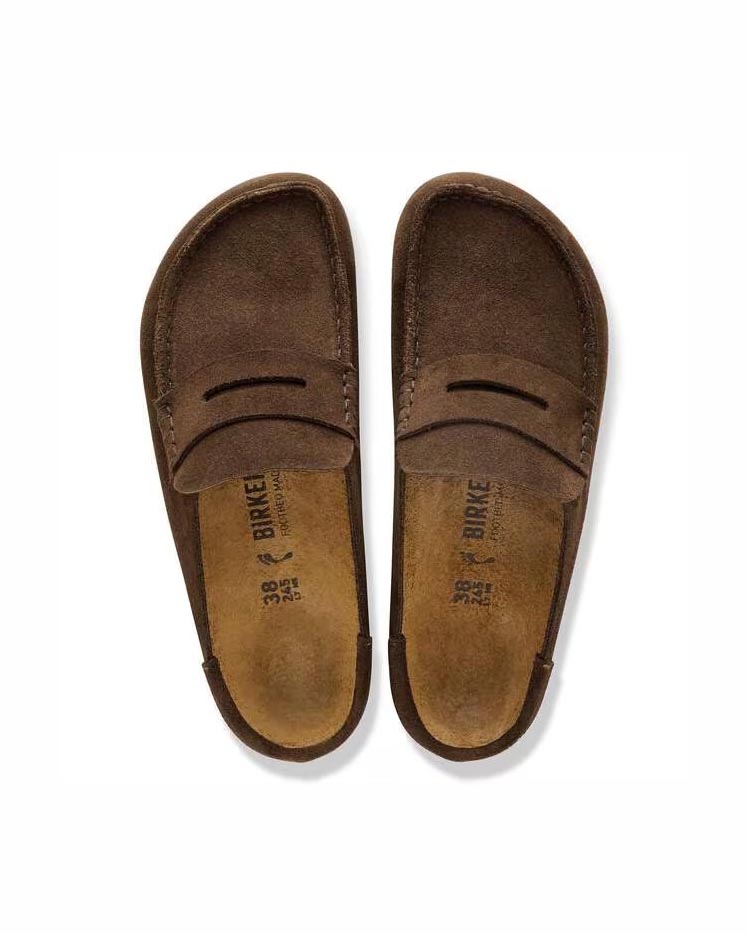 Mocassini Naples Wrapped Birkenstock testa di moro in pelle scamosciata image