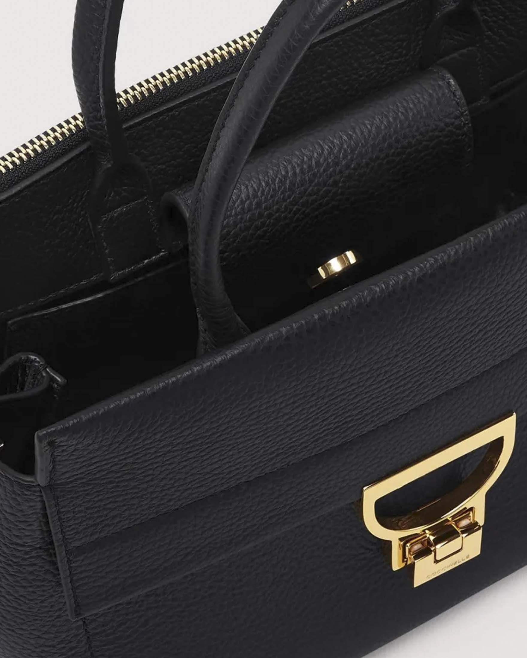 Borsa a mano Arlettis Medium Coccinelle nera in pelle bottalata image