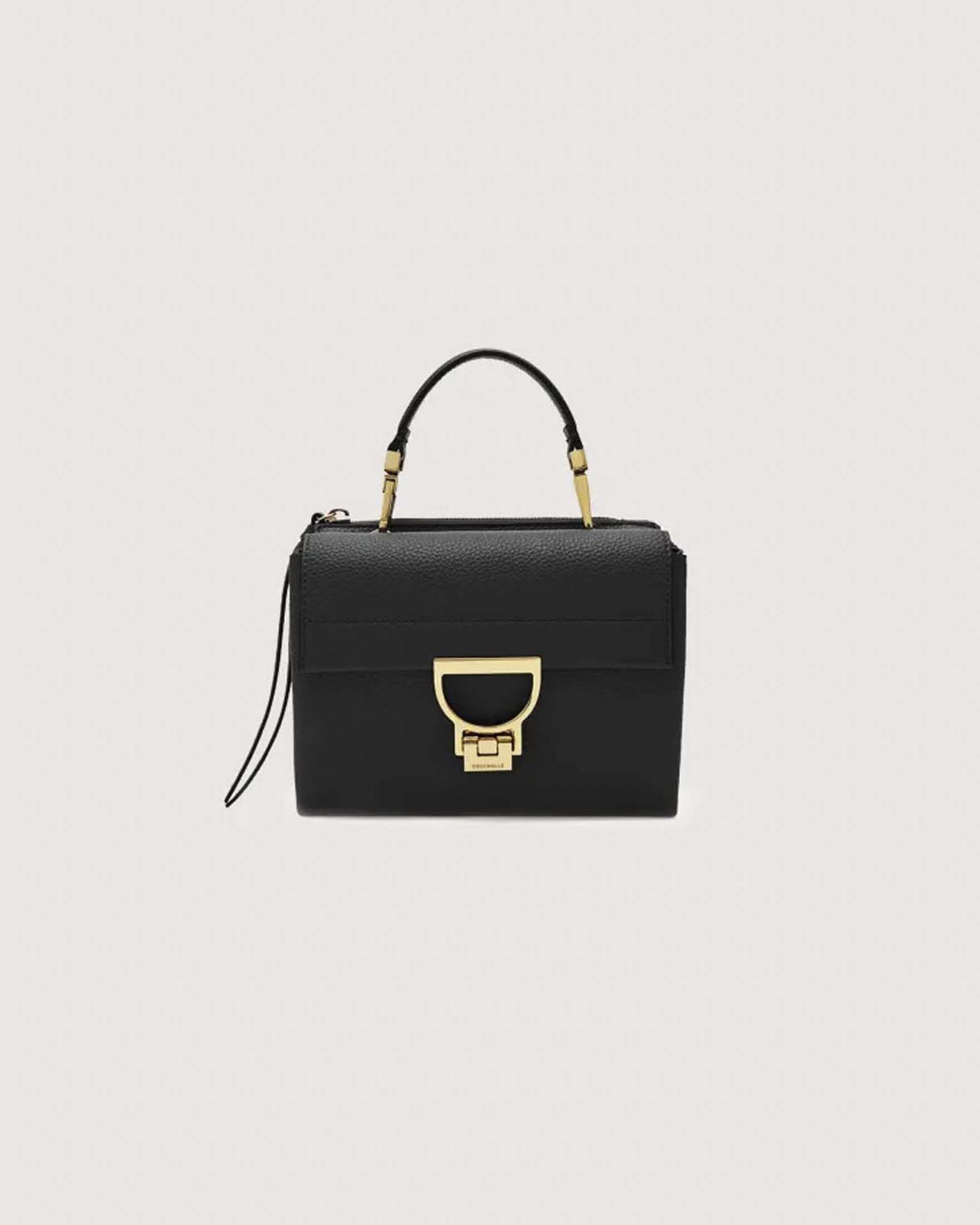 Borsa a mano Arlettis Small Coccinelle nera in pelle bottalata