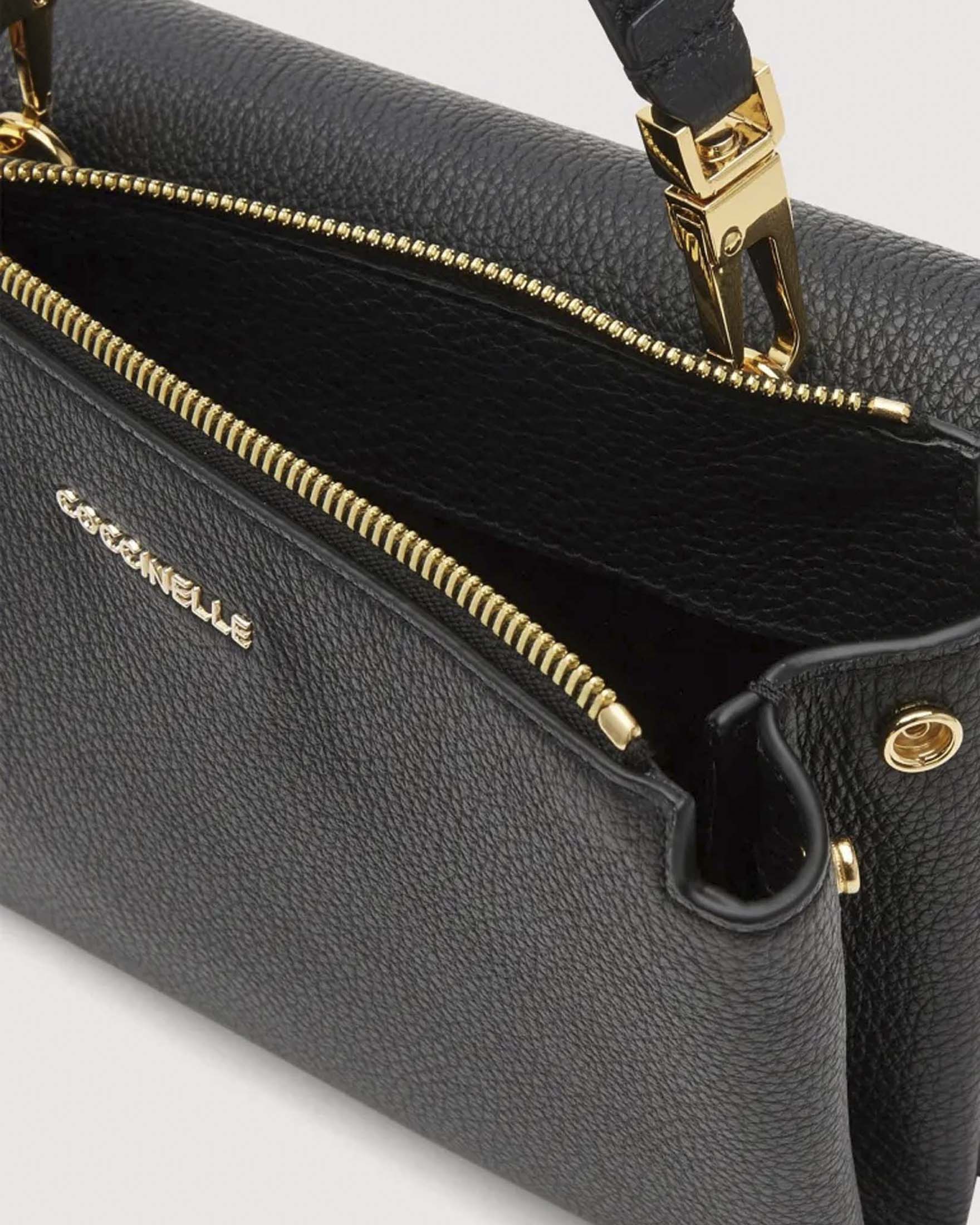 Borsa a mano Arlettis Small Coccinelle nera in pelle bottalata image