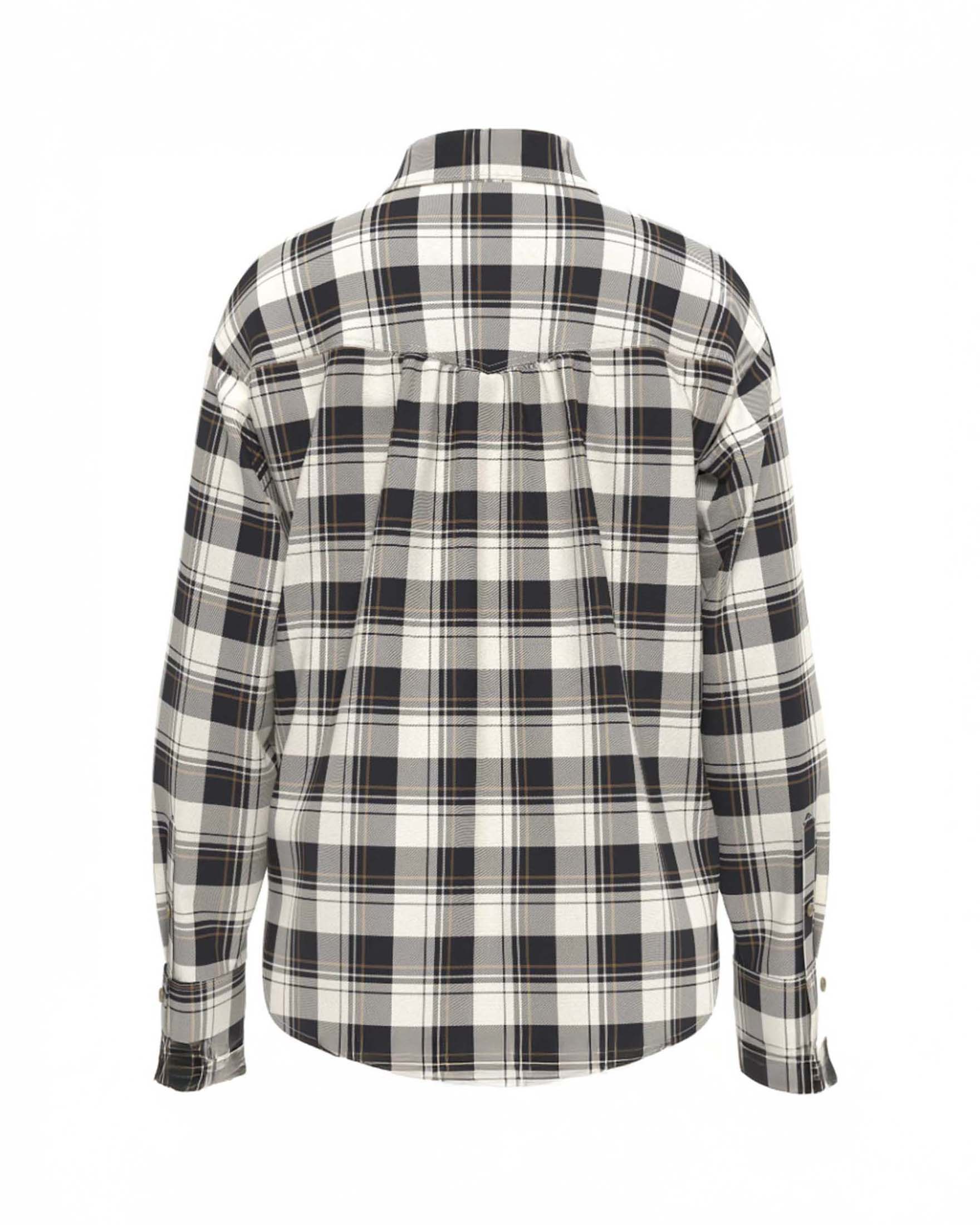 Camicia Nash Levi's nera e bianca in flanella di cotone con fantasia check color cammello image