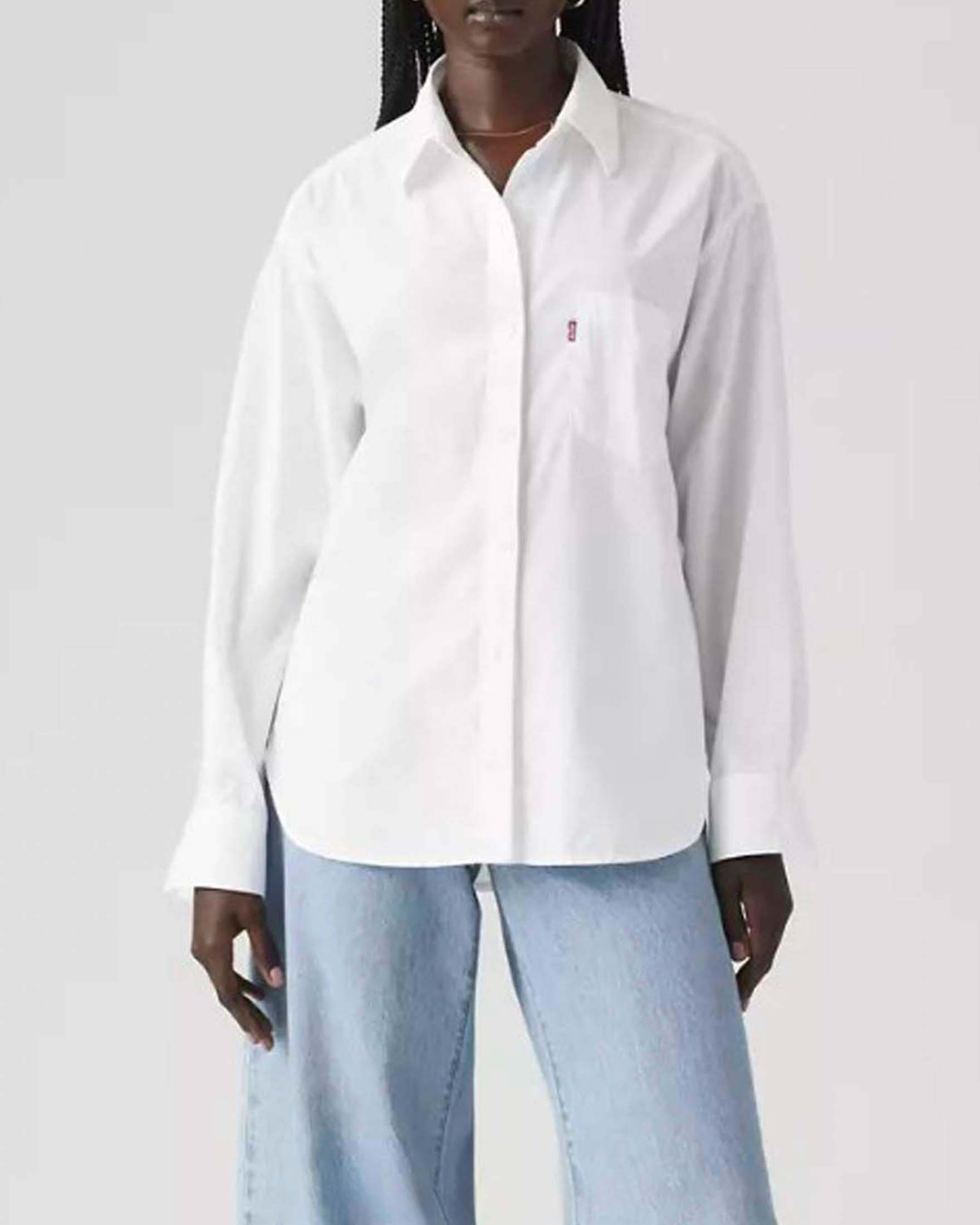 Camicia Harlie Boyfriend Levi's bianca in popeline di puro cotone image