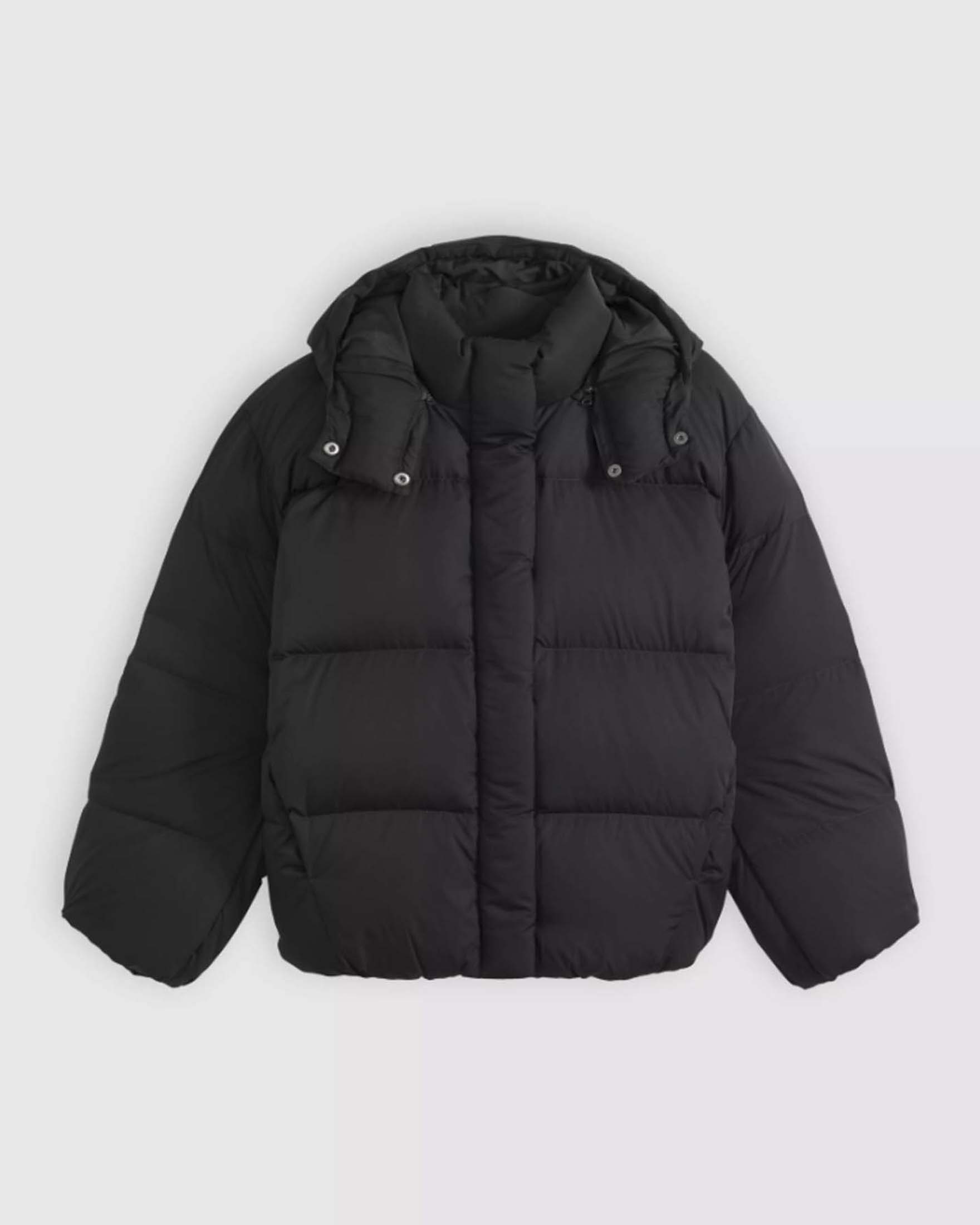 Piumino cropped Tate Bubble Levi's nero con cappuccio