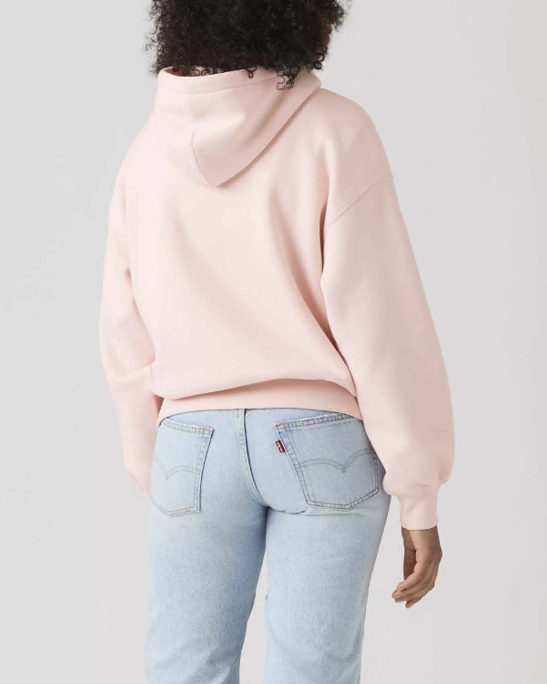 Felpa con cappuccio Everyday Levi's rosa in cotone garzato con micrologo image
