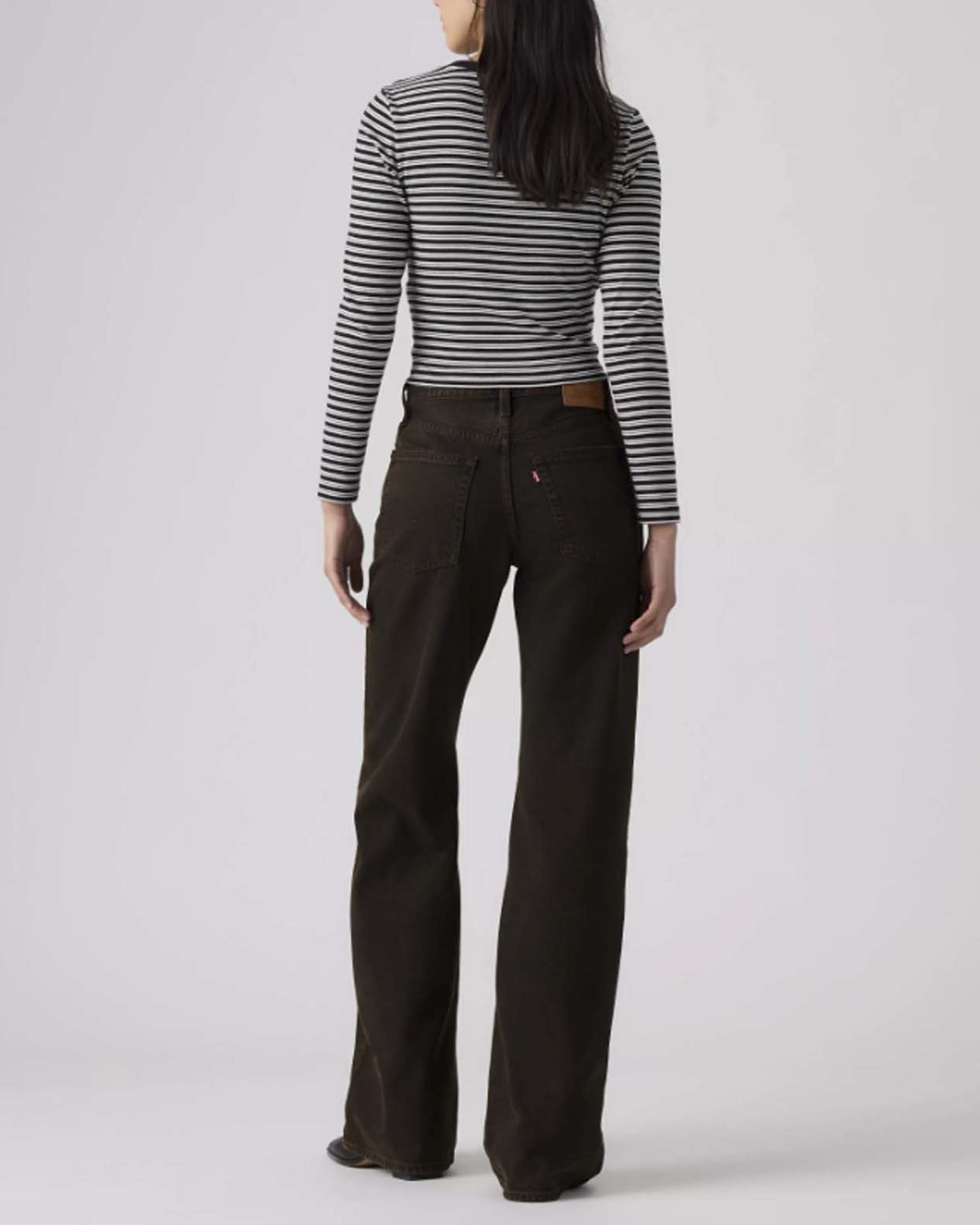 Jeans Loose Boot Levi's maroni a vita media in denim di cotone image