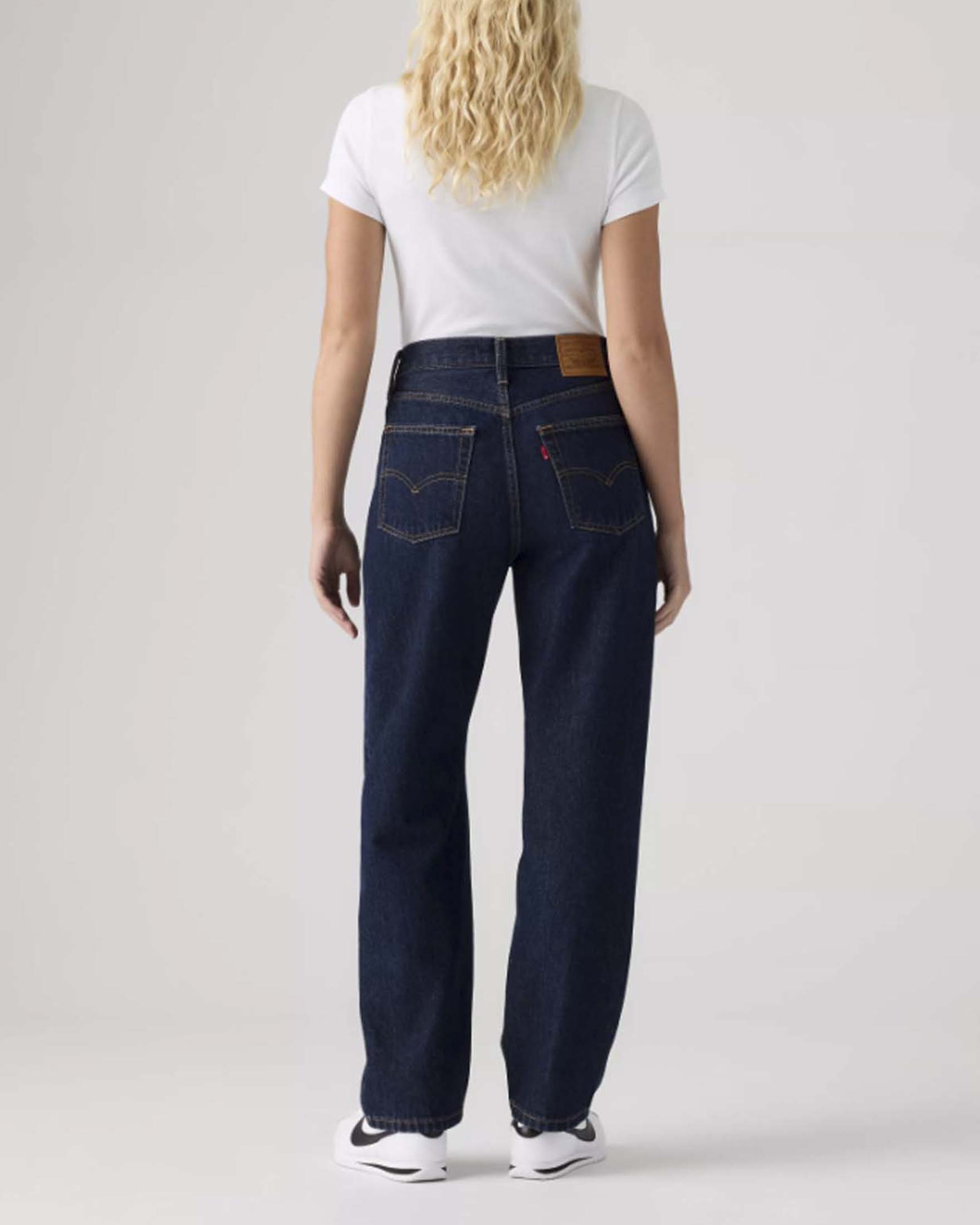 Jeans straight Easy Dad Levi's lavaggio scuro in cotone a vita alta image