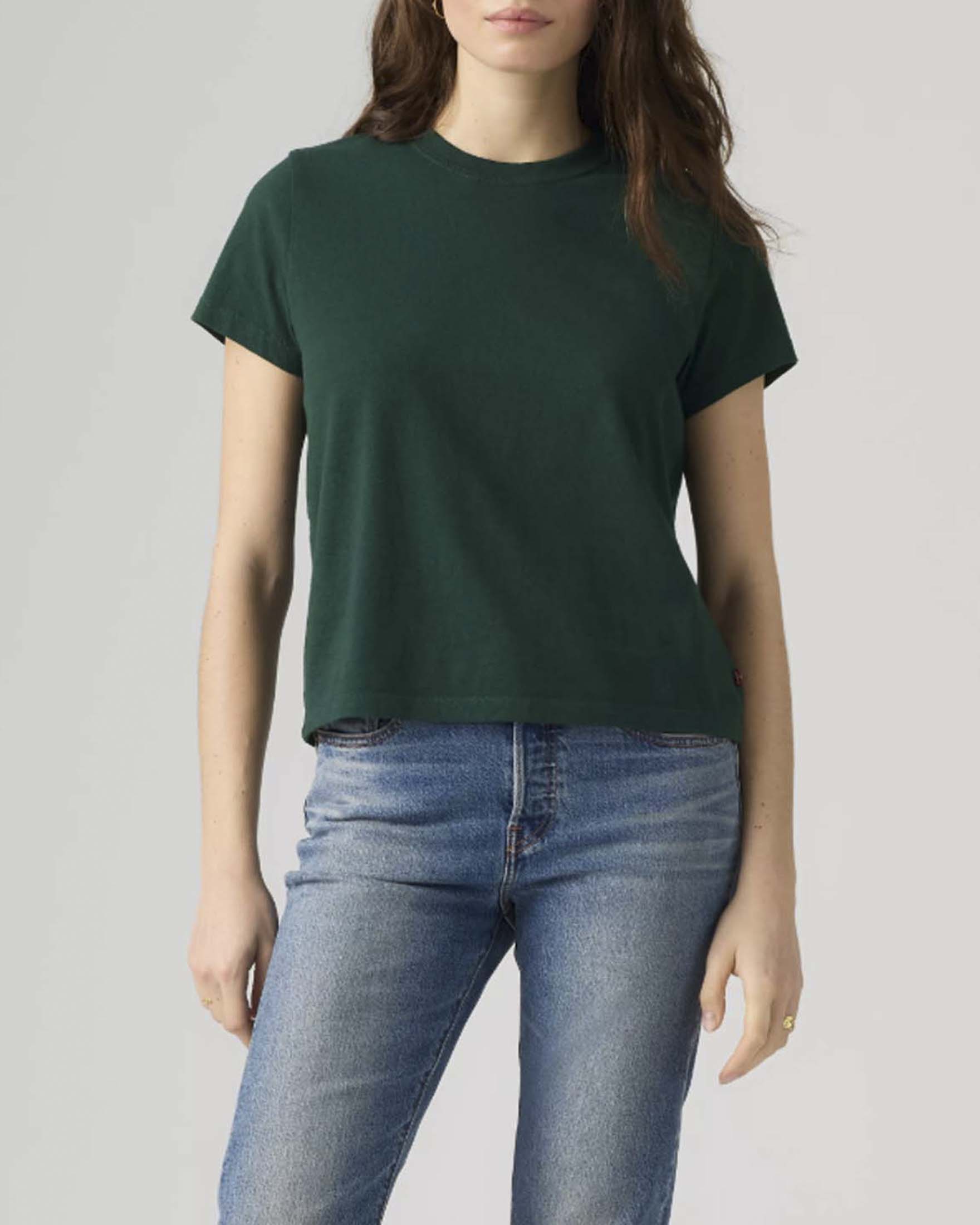T-shirt Favorite Slub Levi's verde scuro in cotone con logo Red Tab ricamato
