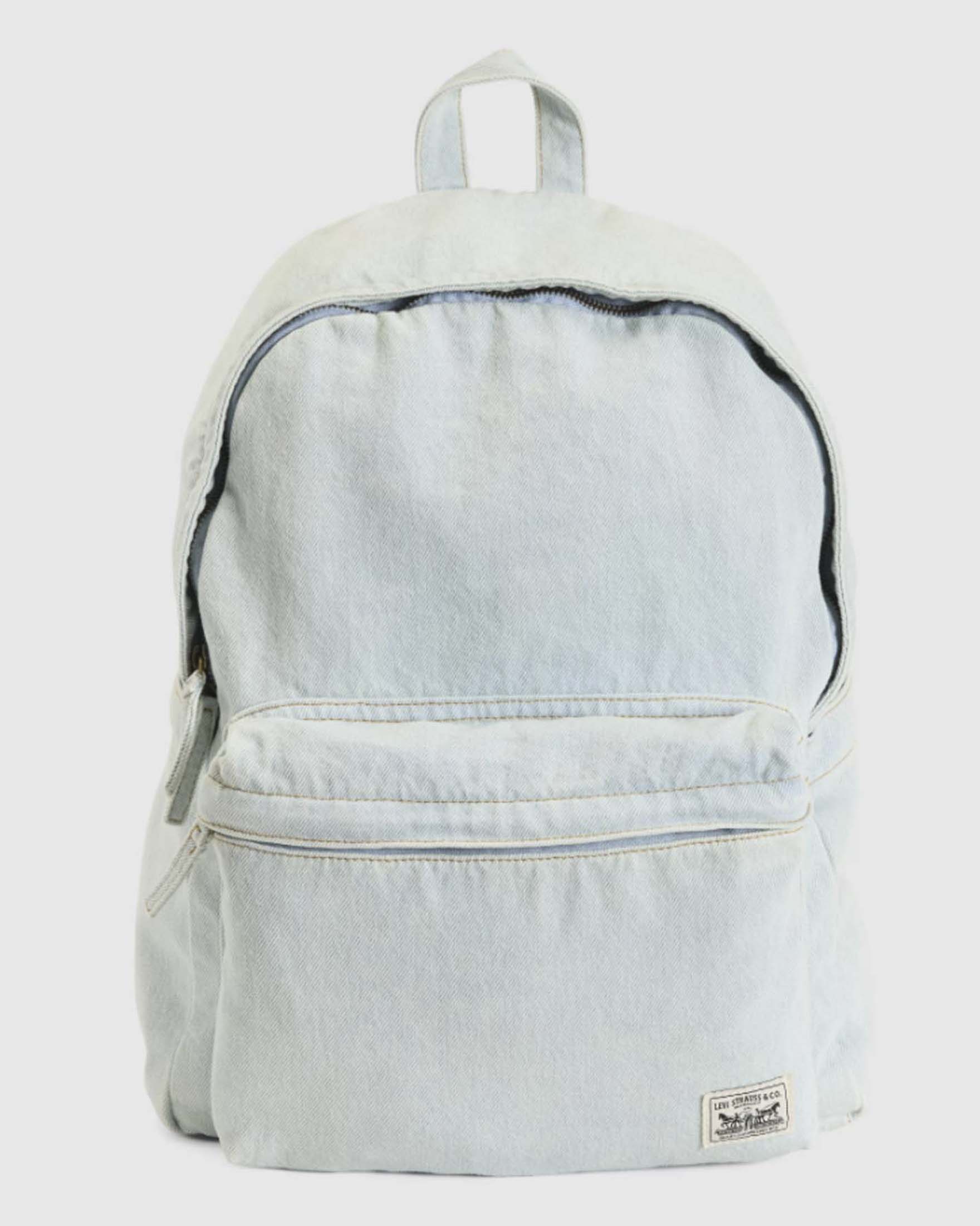 Zaino Remi Levi's in cotone lavaggio bleach con tasca frontale e patch logo bianco