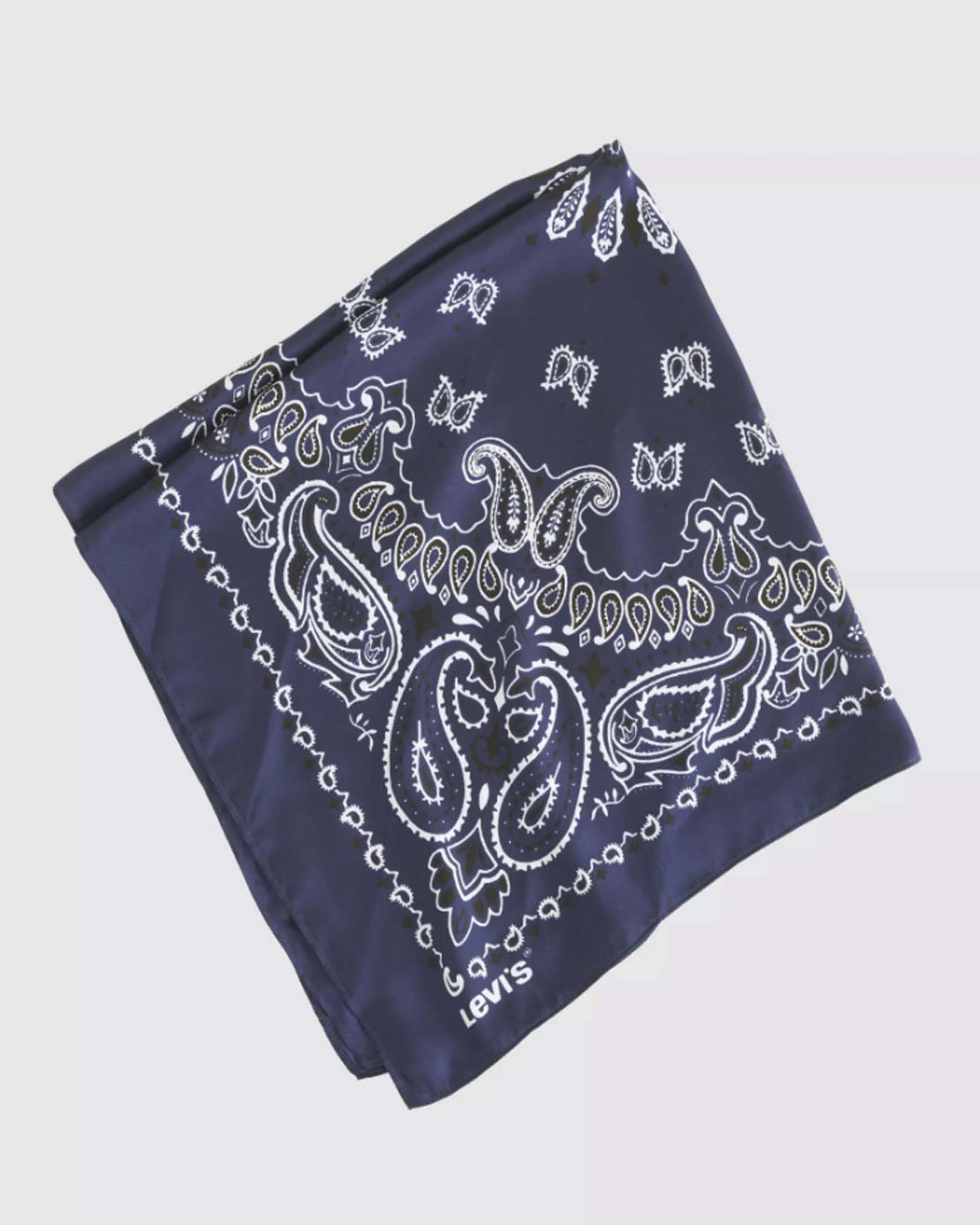 Foulard Levi's blu in satin con stampa paisley a contrasto image