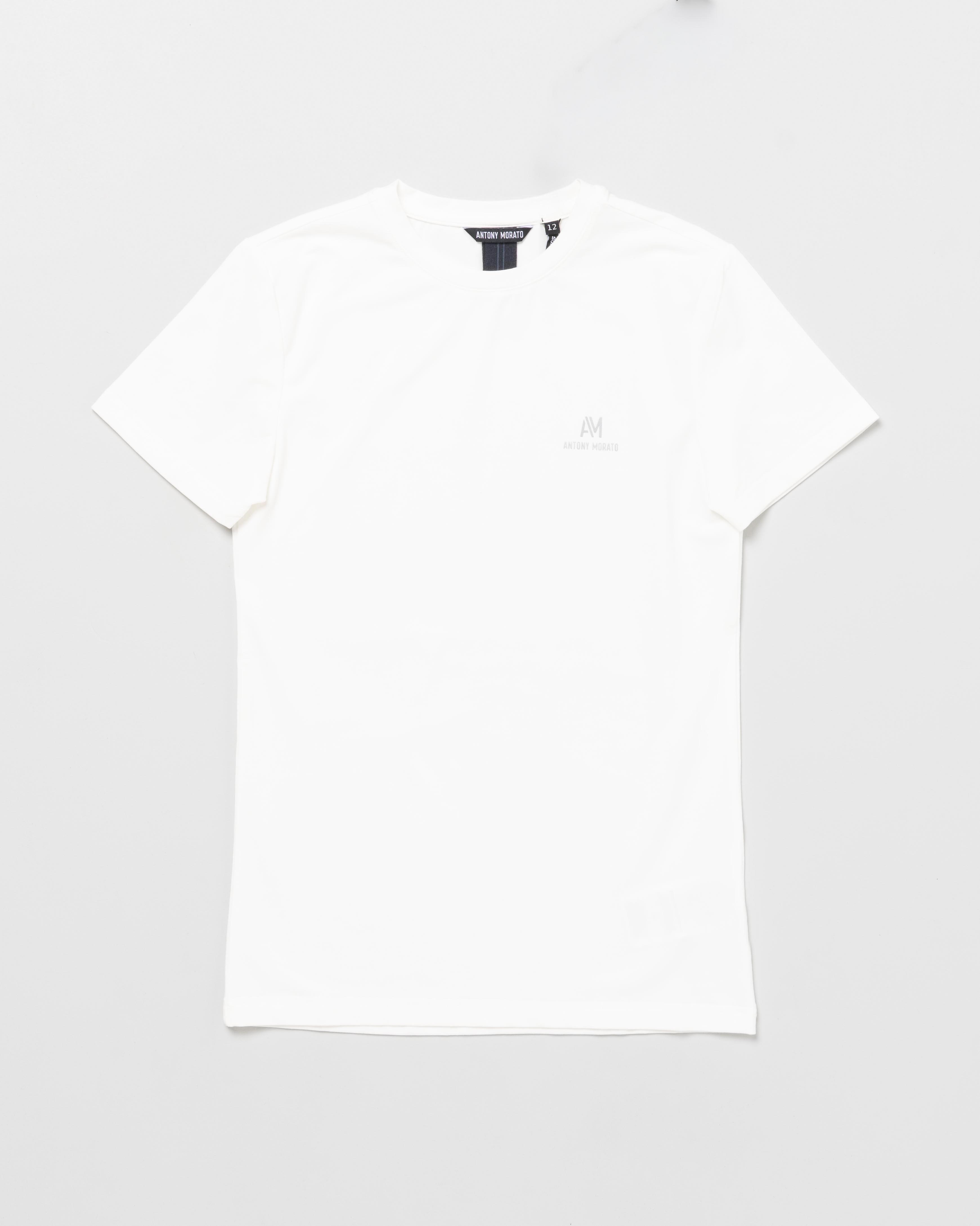 T-shirt Antony Morato color panna in puro cotone a maniche corte con mini logo