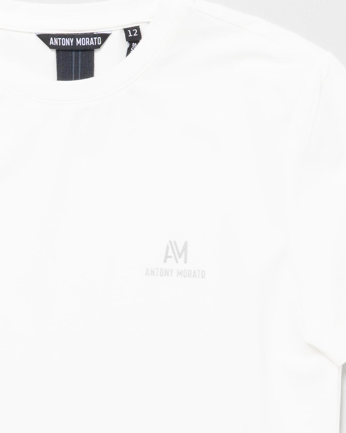 T-shirt Antony Morato color panna in puro cotone a maniche corte con mini logo image