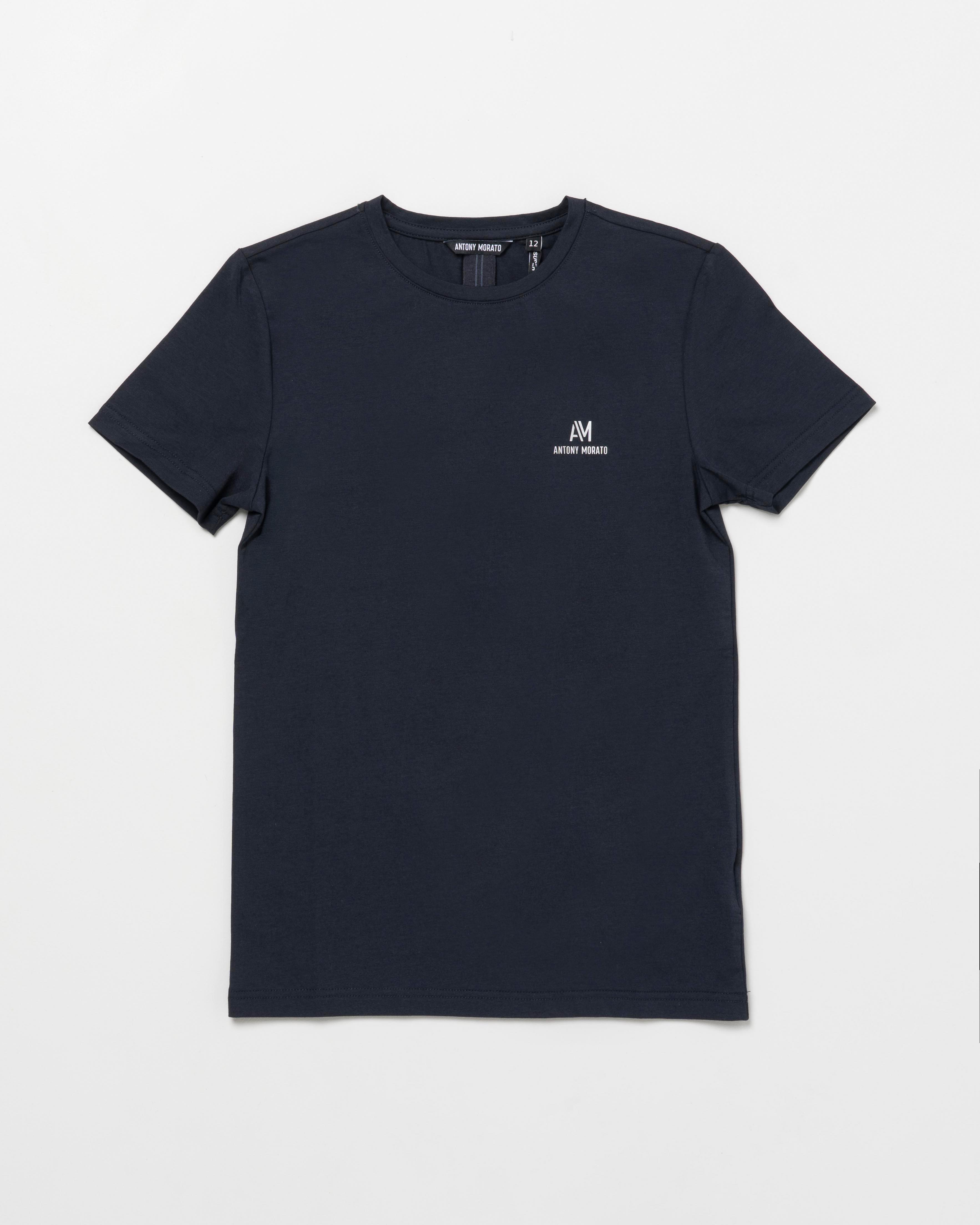 T-shirt Antony Morato blu in puro cotone a maniche corte con mini logo