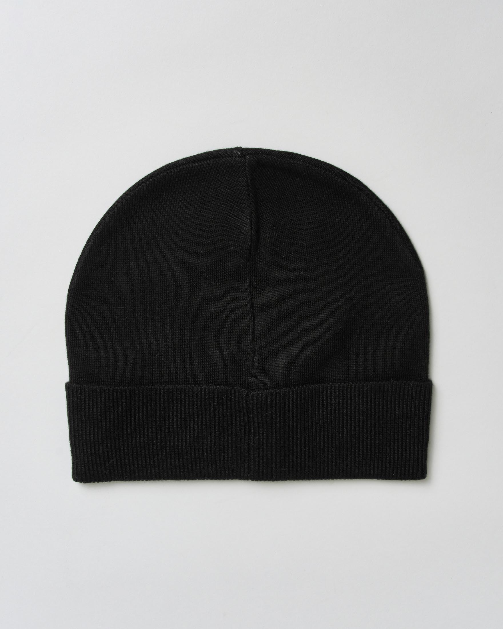 Cuffia nera EA7 con maxi logo bianco image