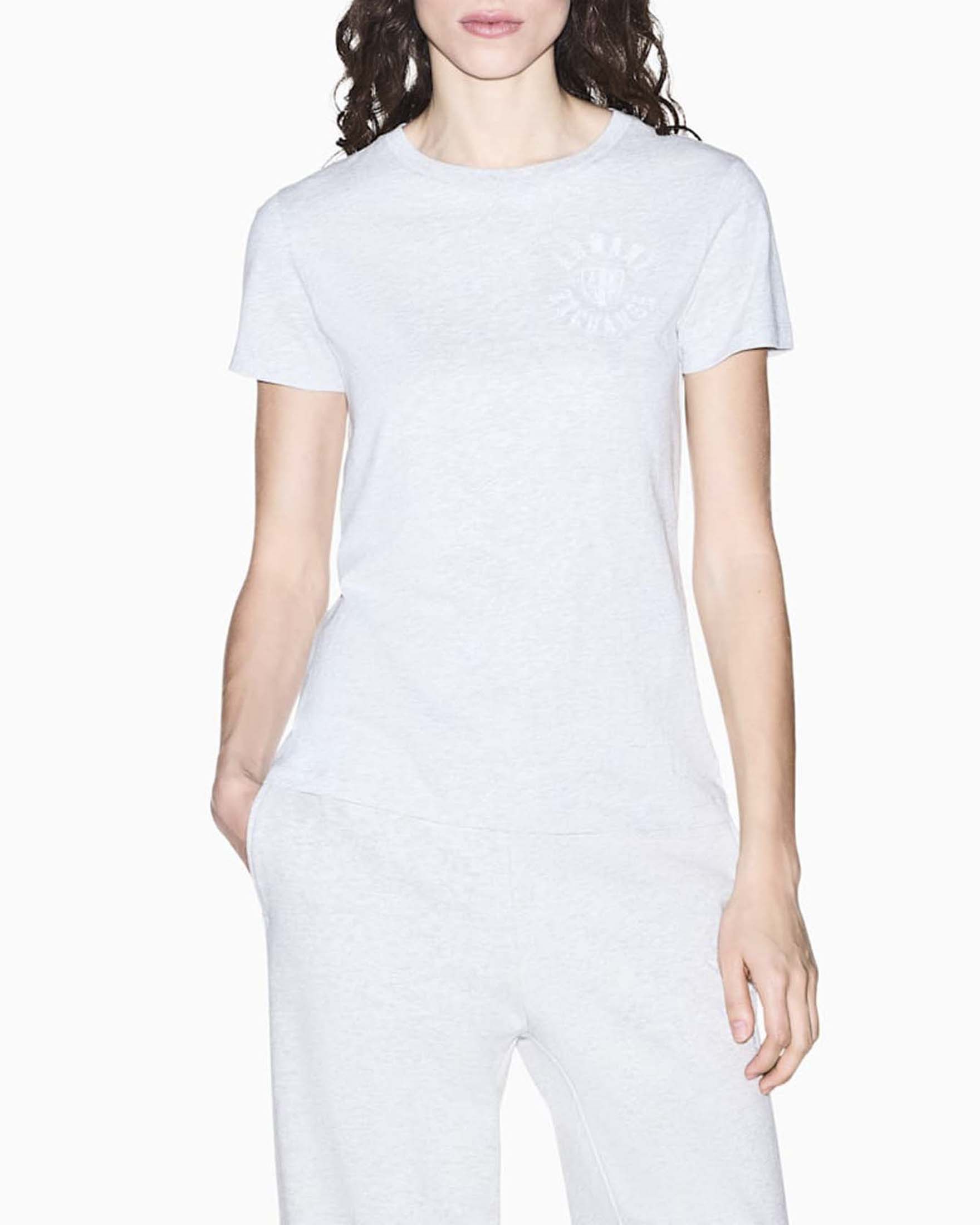 T-shirt regular Armani Exchange grigia in jersey di cotone con logo stampato