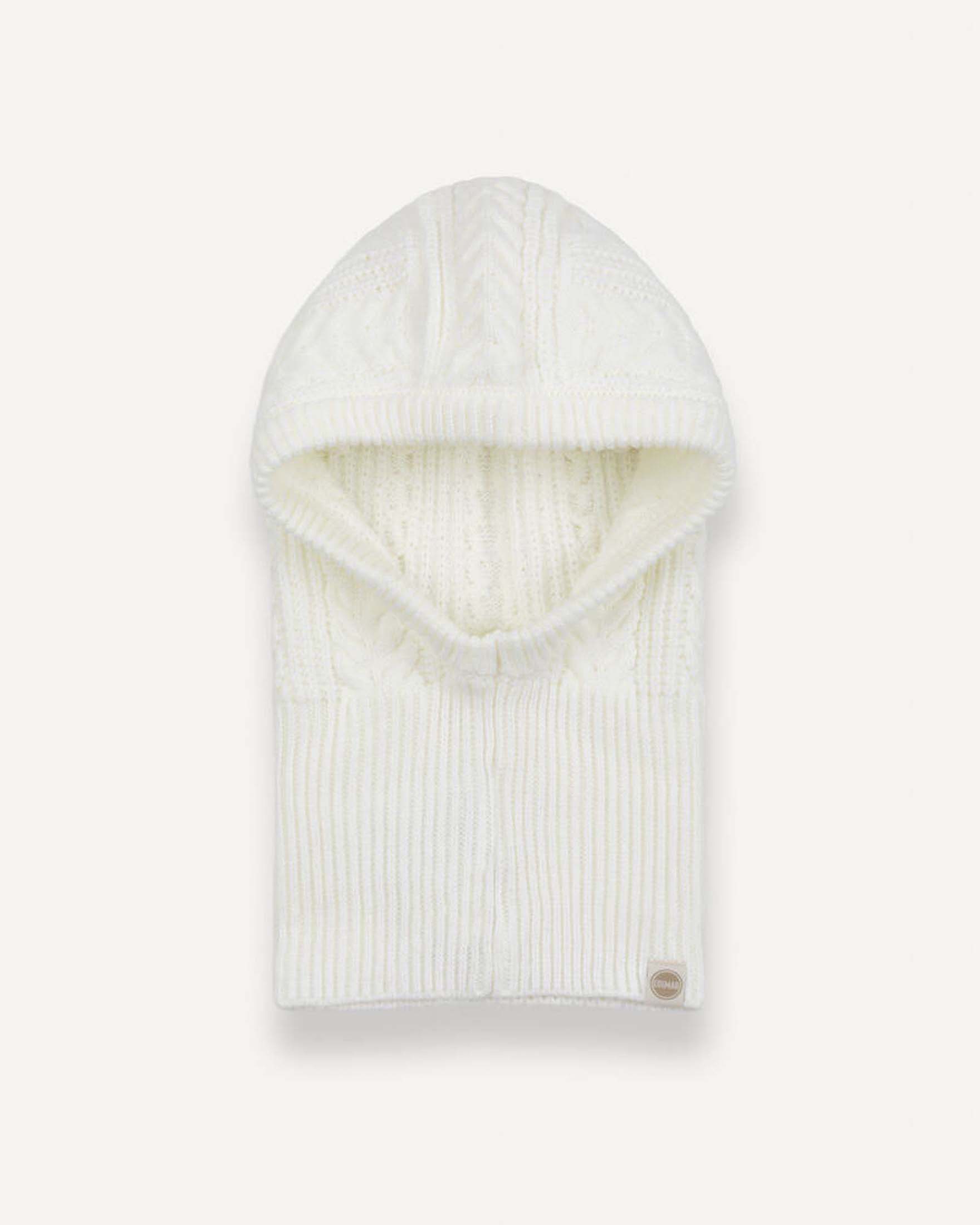 Balaclava Colmar Originals color avorio in maglia jacquard a trecce