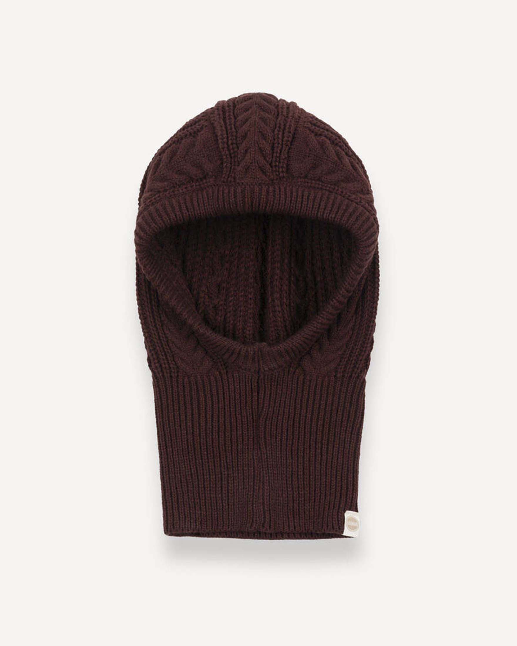 Balaclava Colmar Originals bordeaux in maglia jacquard a trecce