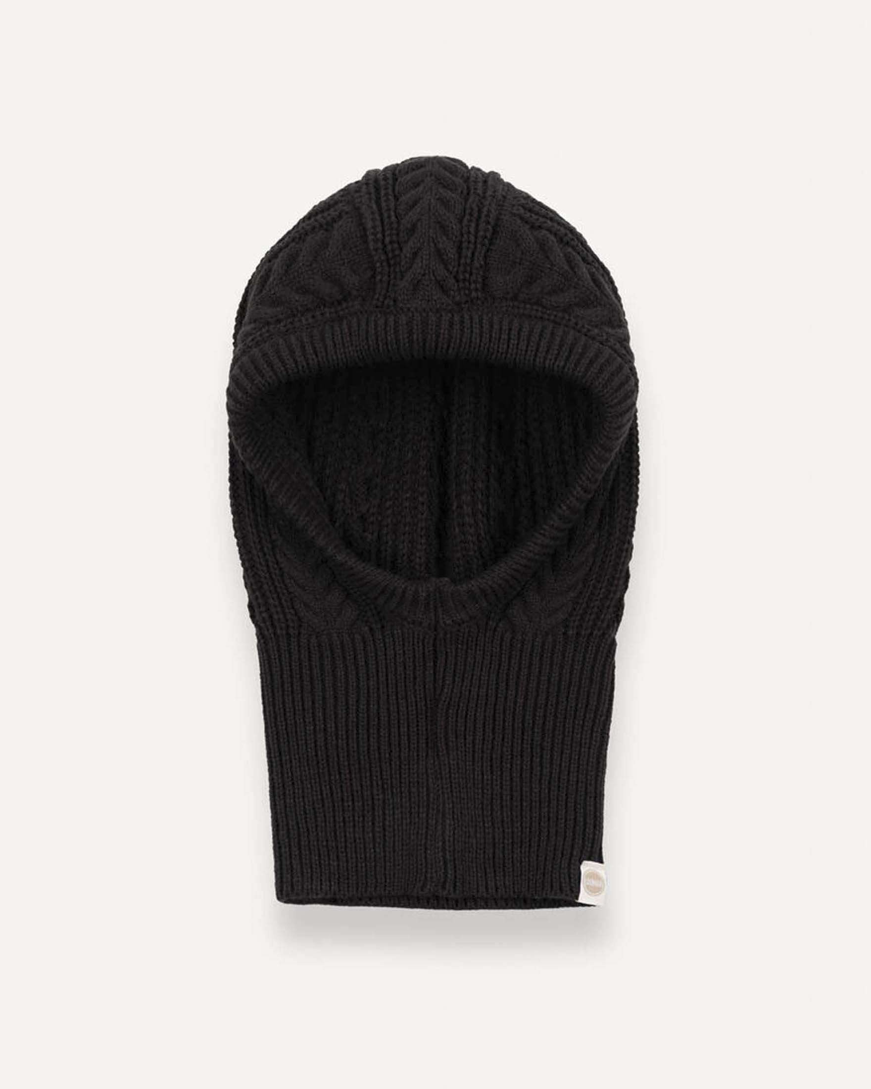 Balaclava Colmar Originals nero in maglia jacquard a trecce
