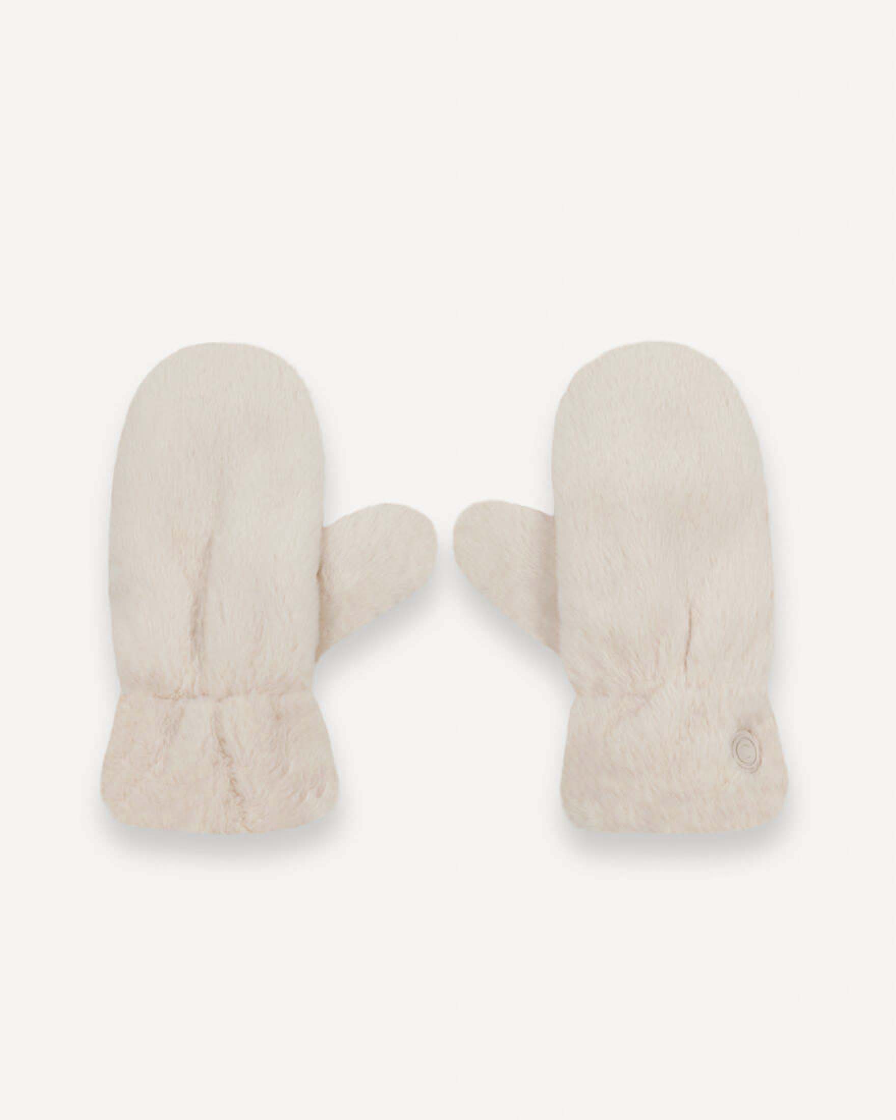 Muffole Colmar Originals color gesso in pelliccia sintetica con fodera in pile e patch logo C