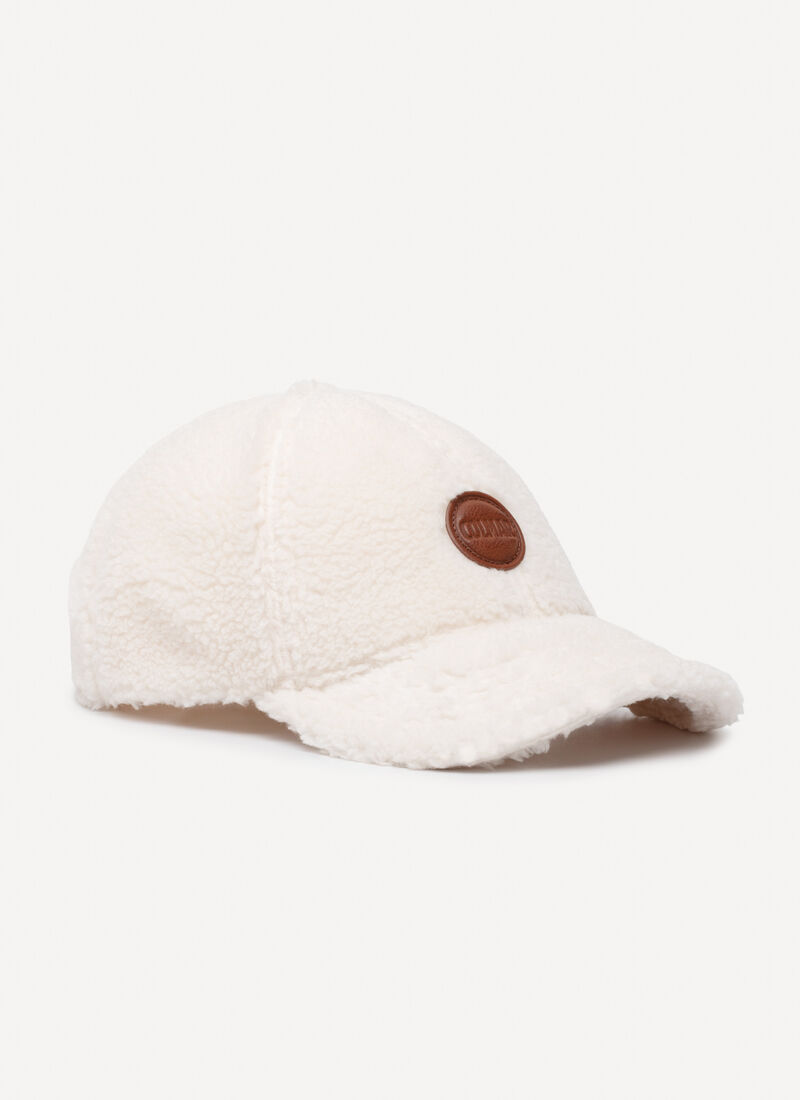 Cappello con visiera Colmar Originals color avorio in ecopelliccia effetto teddy