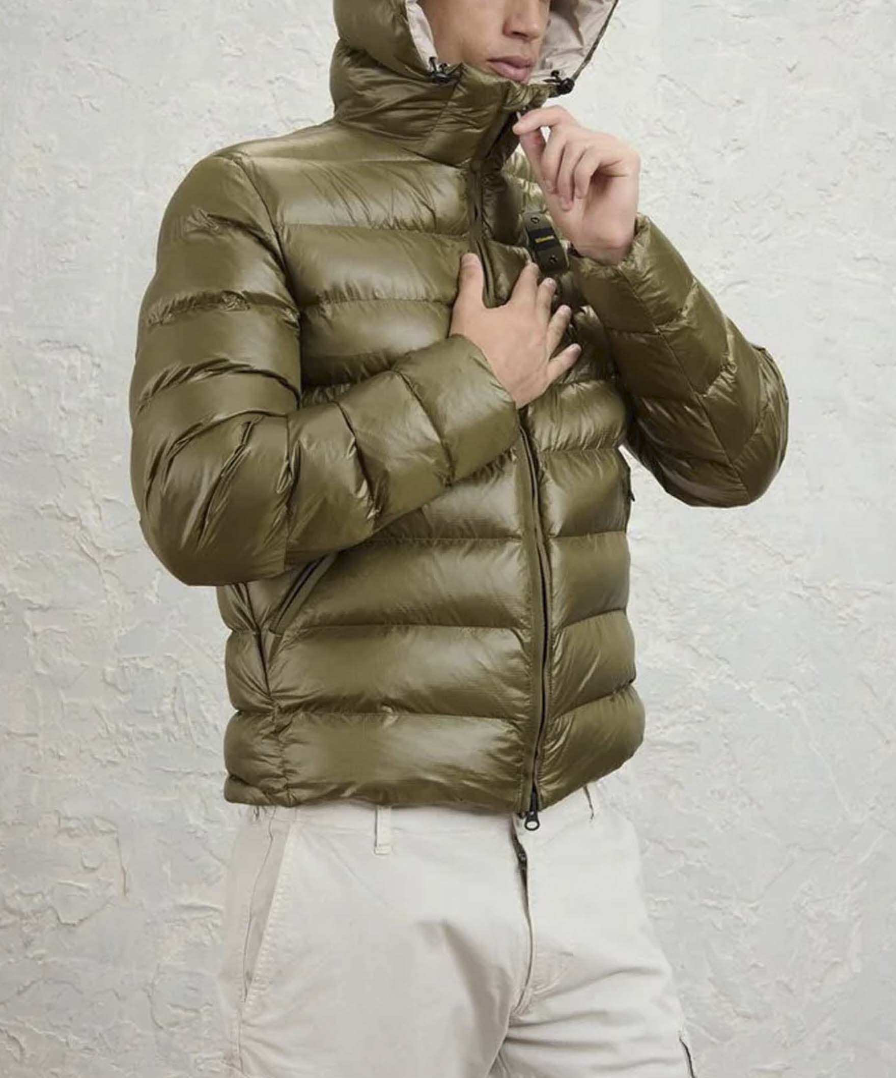 Piumino Adams Blauer verde militare imbottito in ovatta termica con cappuccio image