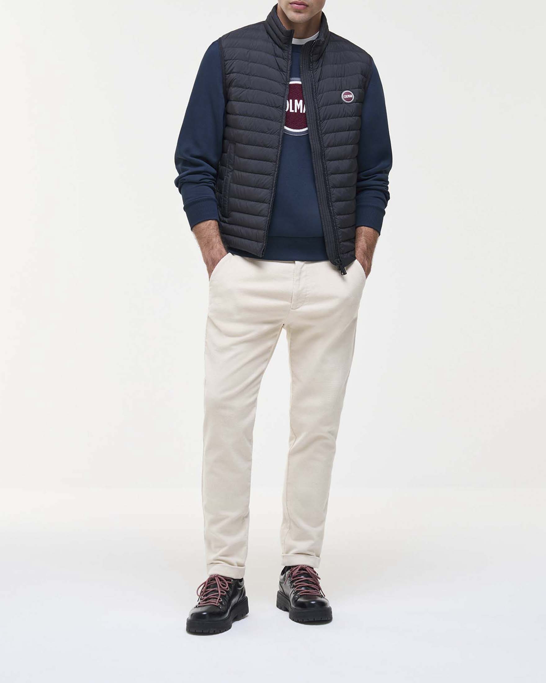 Piumino gilet Colmar Originals nero in nylon crinkle imbottito in piuma