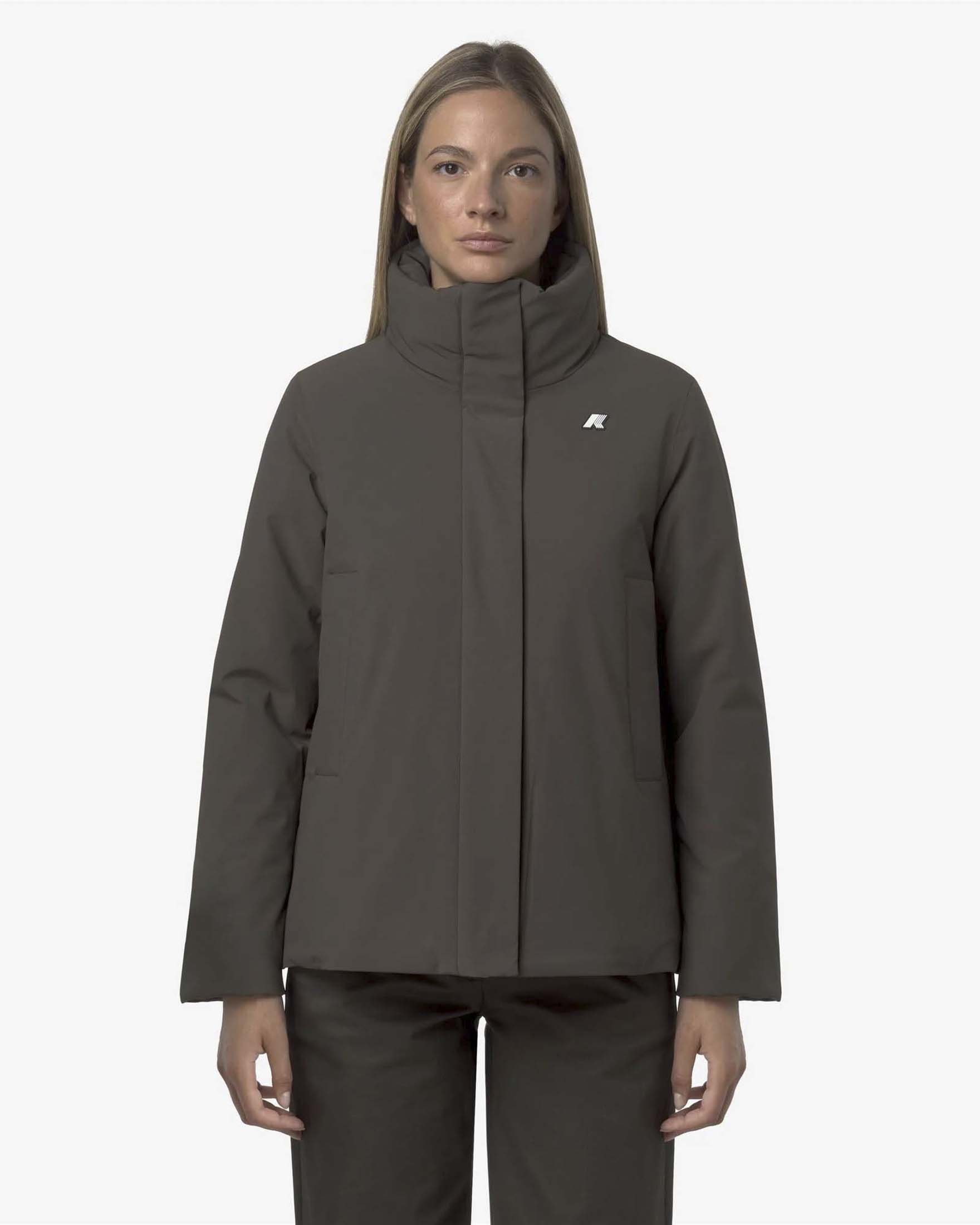 Giacca corta Marlette St Warm K-Way verde militare impermeabile e antivento con cappuccio
