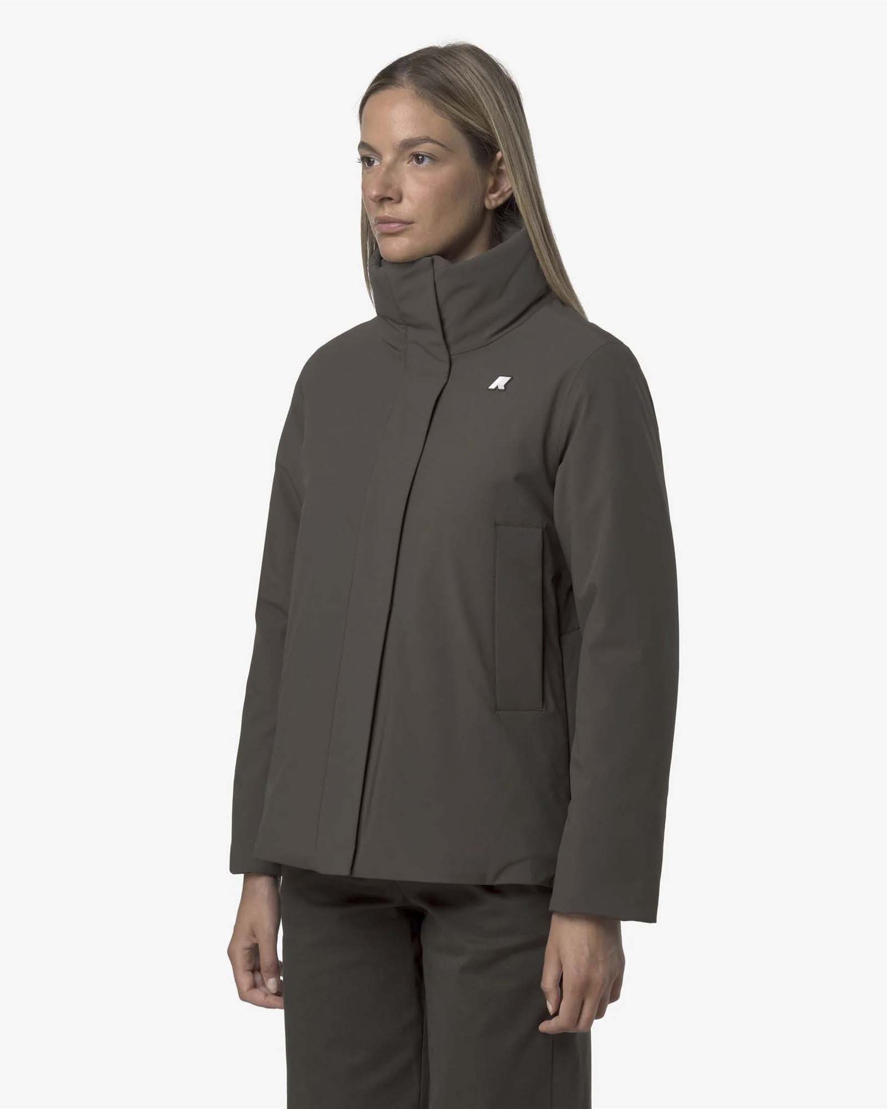 Giacca corta Marlette St Warm K-Way verde militare impermeabile e antivento con cappuccio image