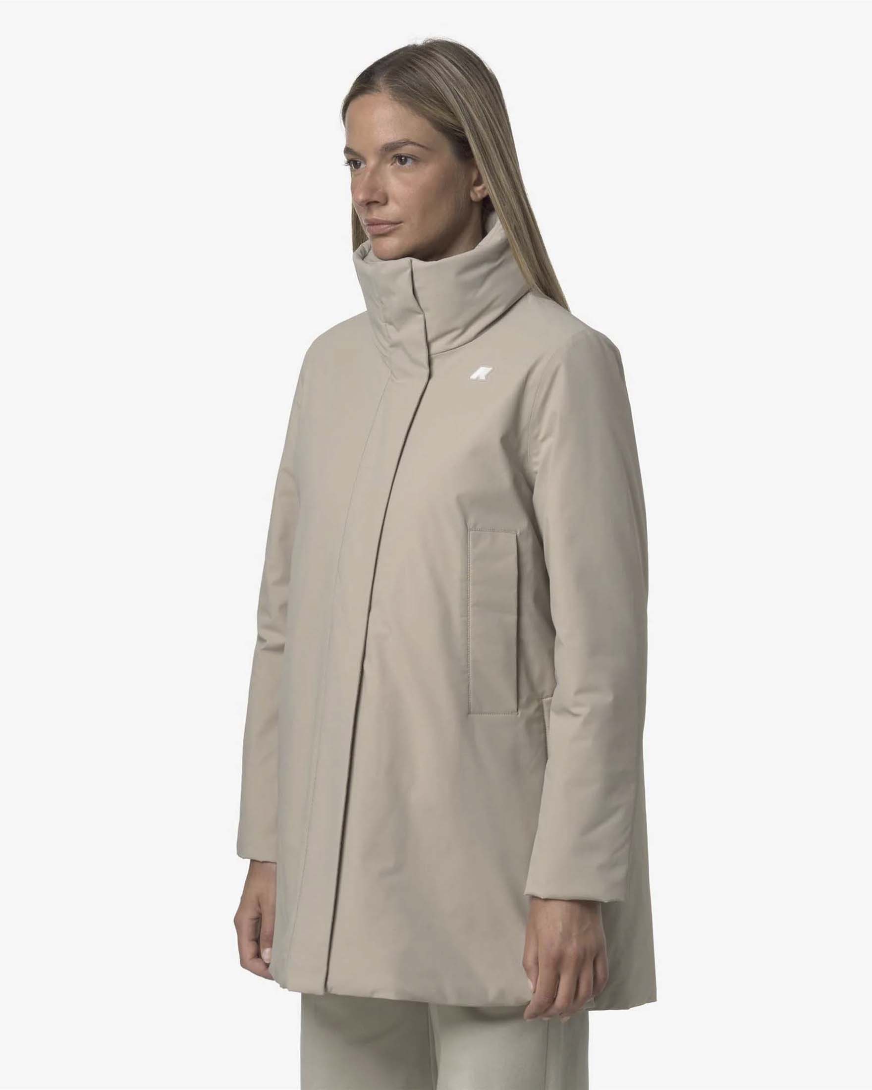 Giacca media Marka St Warm beige impermeabile e antivento con cappuccio e aperture laterali image