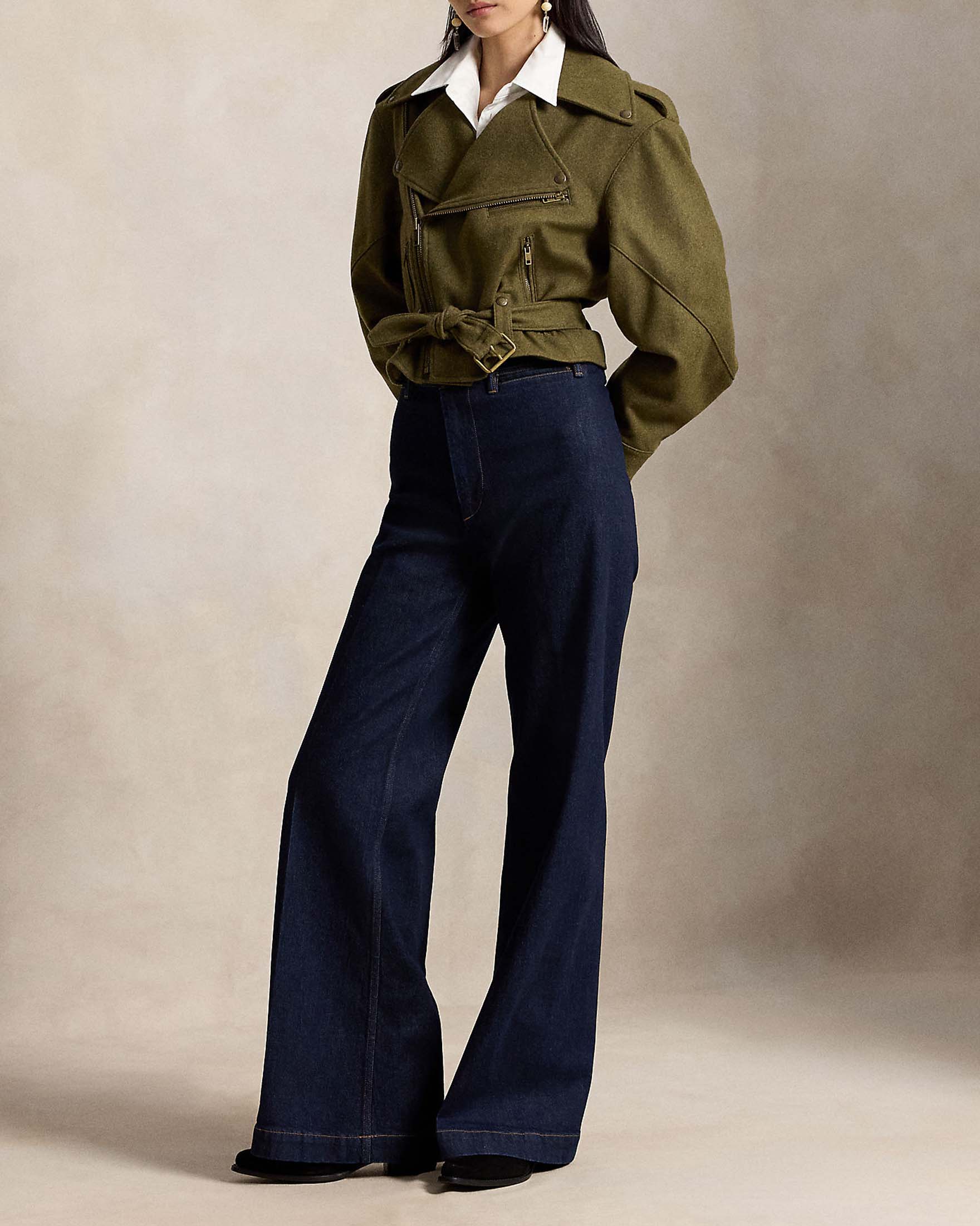 Jeans flare Beaton Polo Ralph Lauren blu in cotone stretch con vita alta
