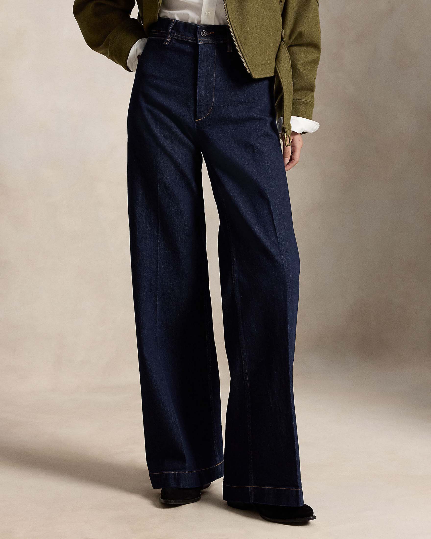 Jeans flare Beaton Polo Ralph Lauren blu in cotone stretch con vita alta image