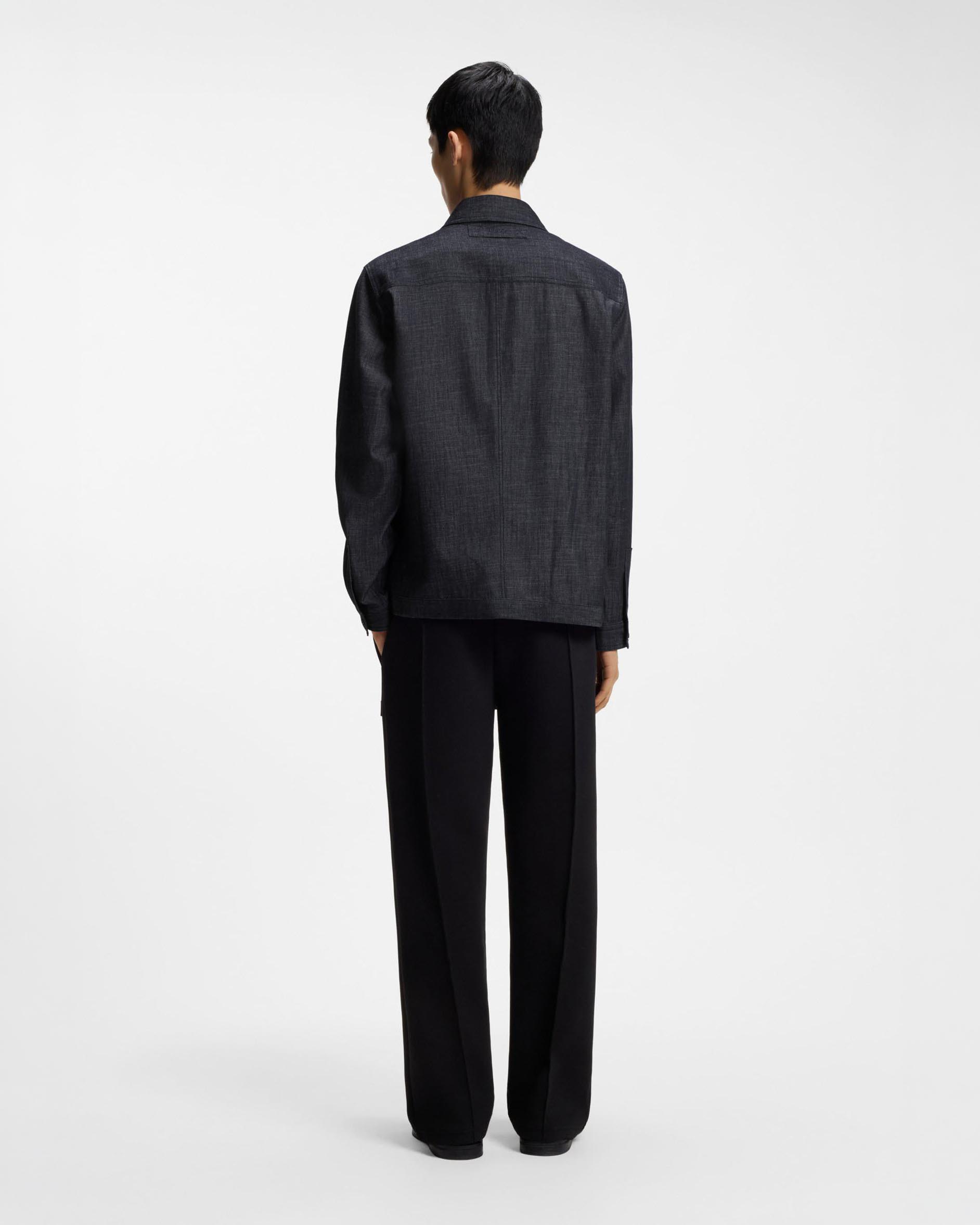 Overshirt Hugo in denim di cotone blu scuro image