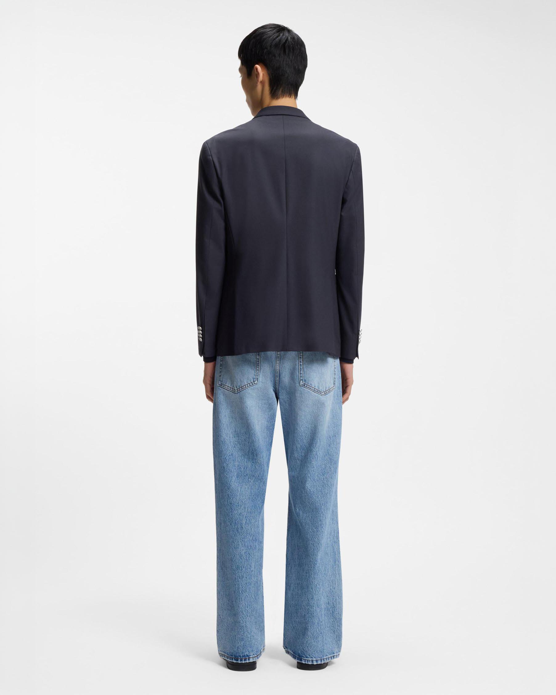 Blazer doppiopetto Hugo in misto lana stretch blu scuro image