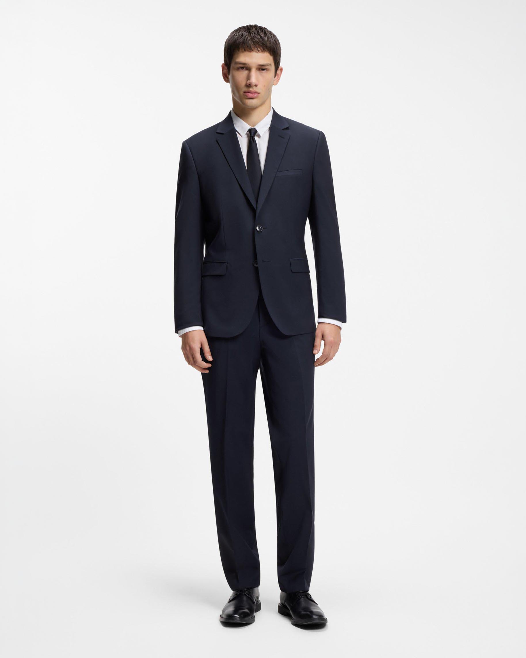 Blazer Hugo blu extra slim fit in tela di lana stretch